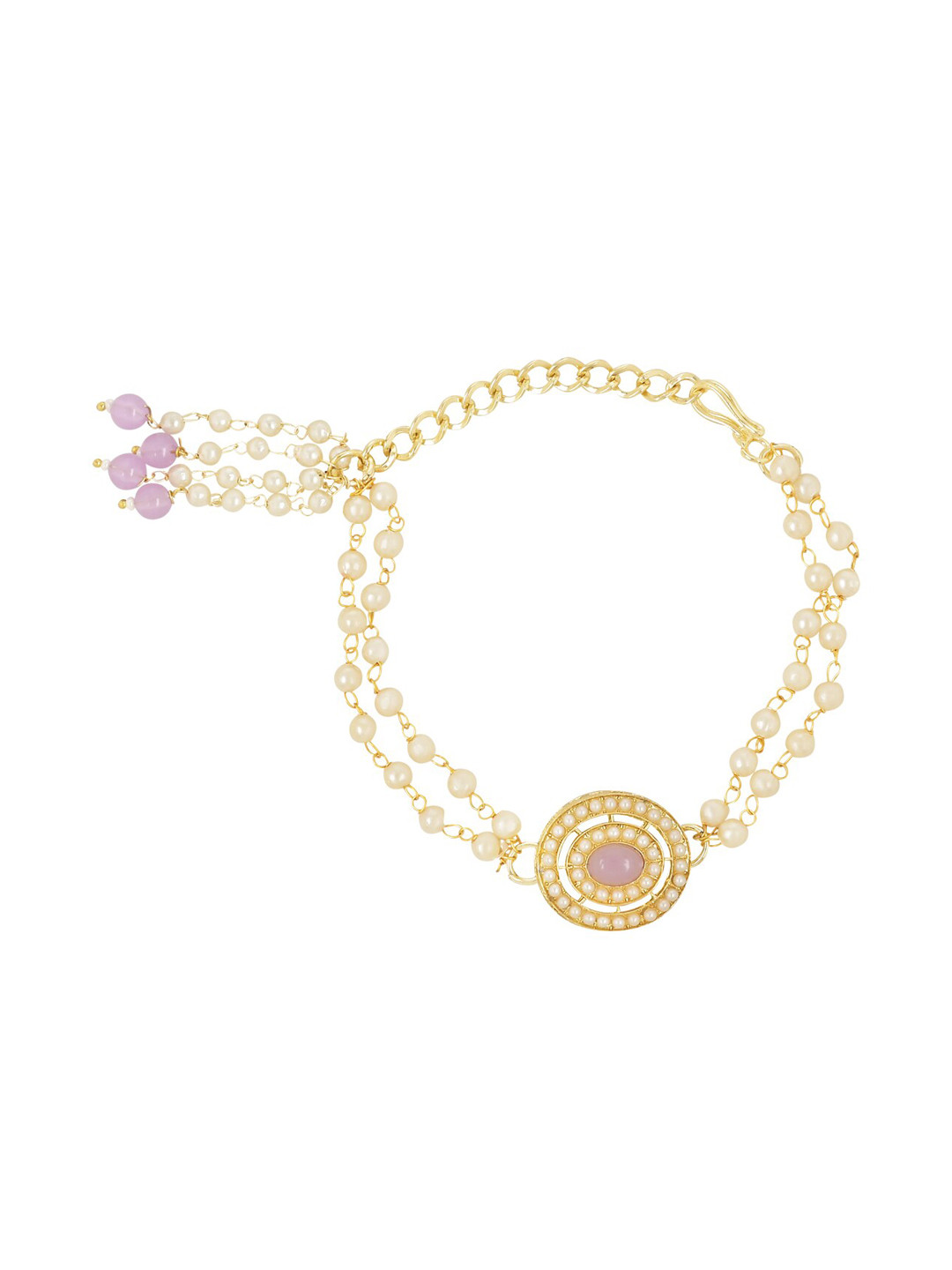 

I Jewels Pearl Hanging Lumba Rakhi, Purple