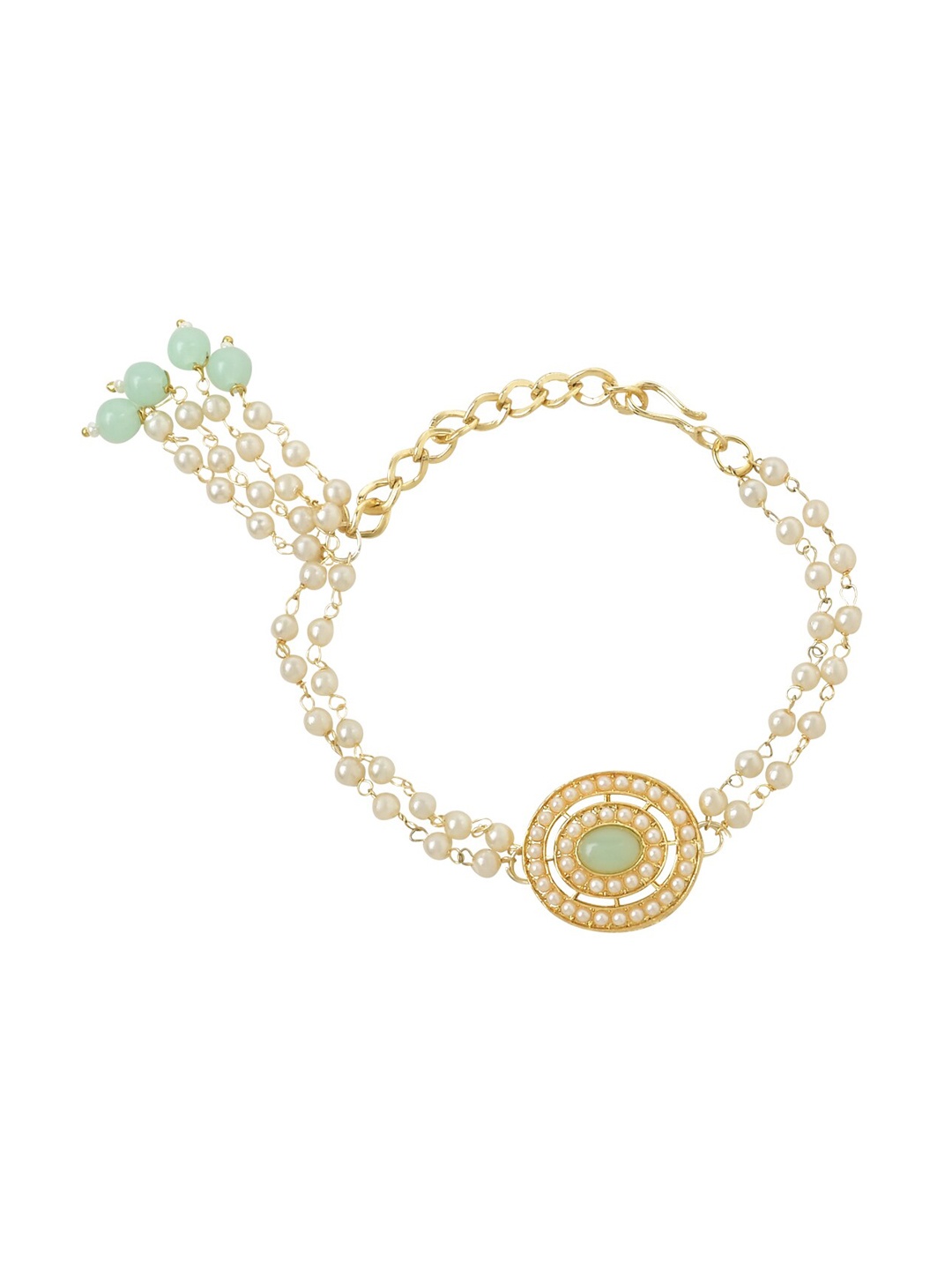 

I Jewels Pearl Hanging Lumba Rakhi, Sea green