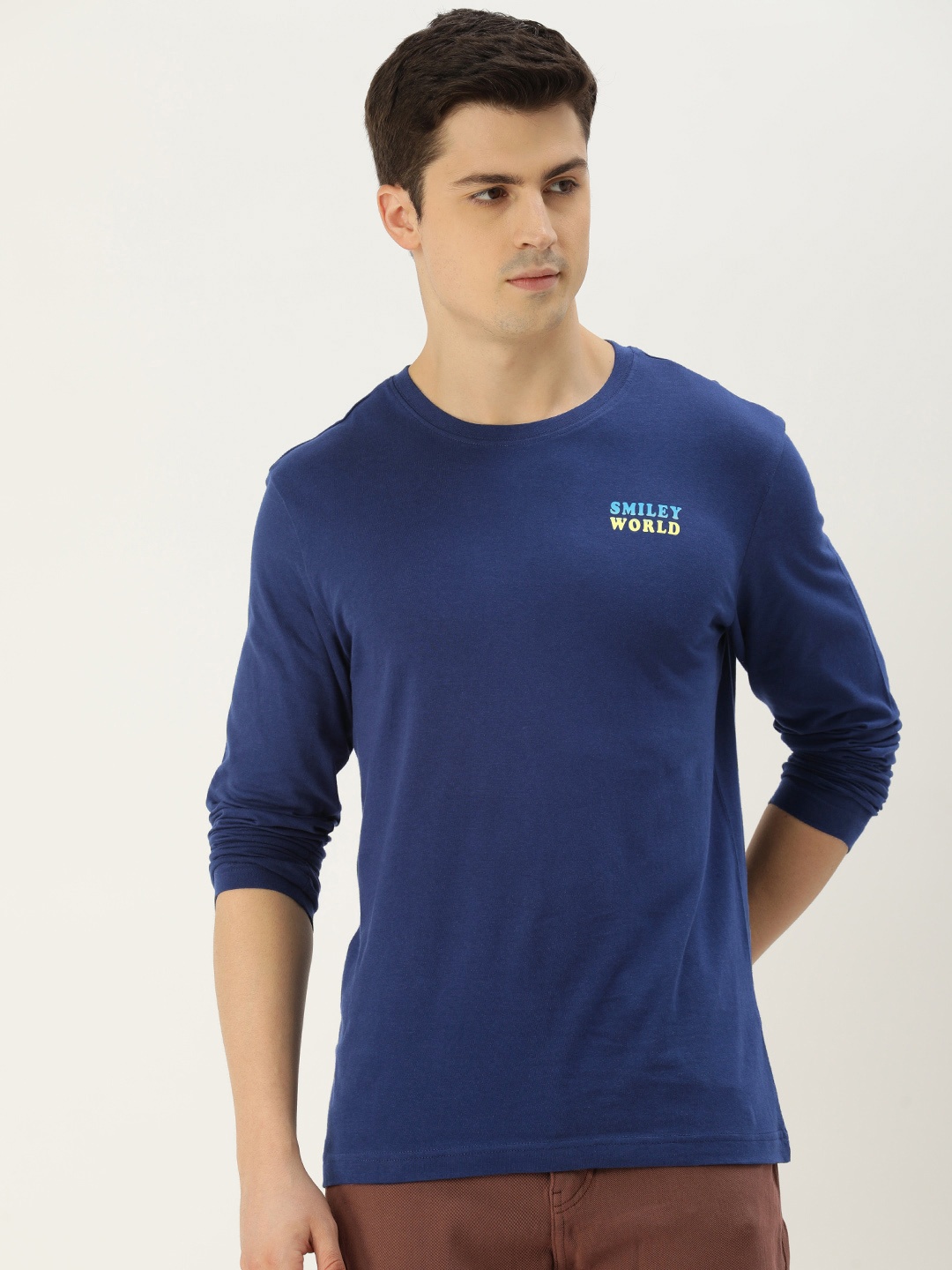 

Smiley Men Printed T-shirt, Navy blue