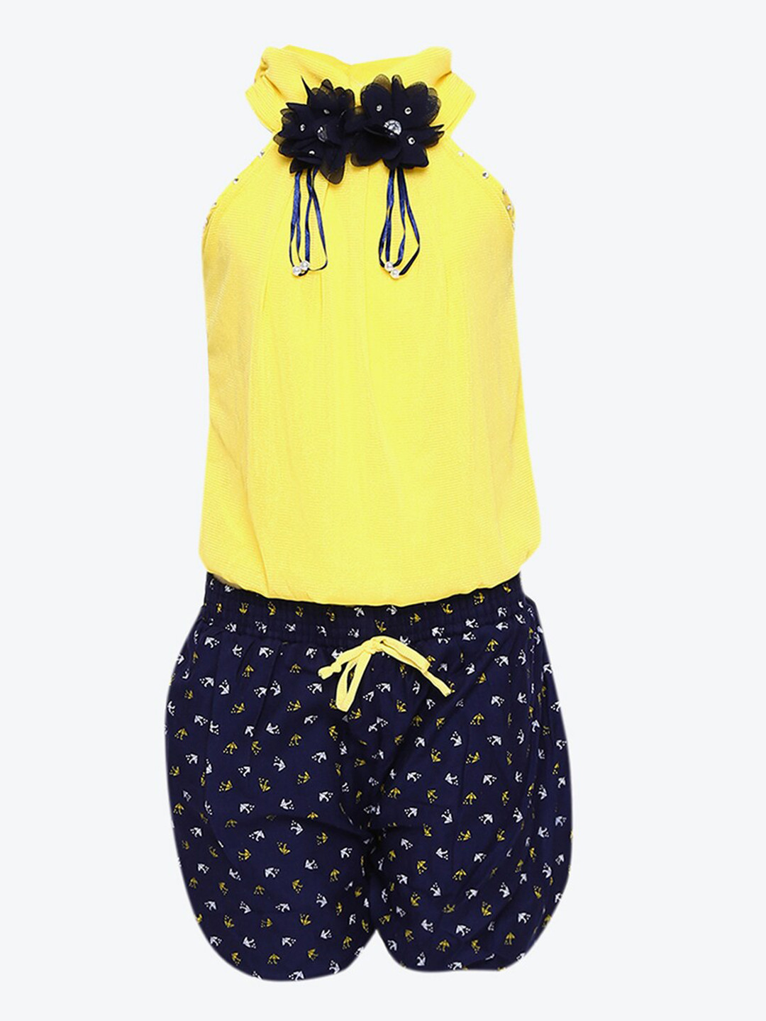 

BAESD Girls Printed Halter Neck Top with Shorts, Yellow