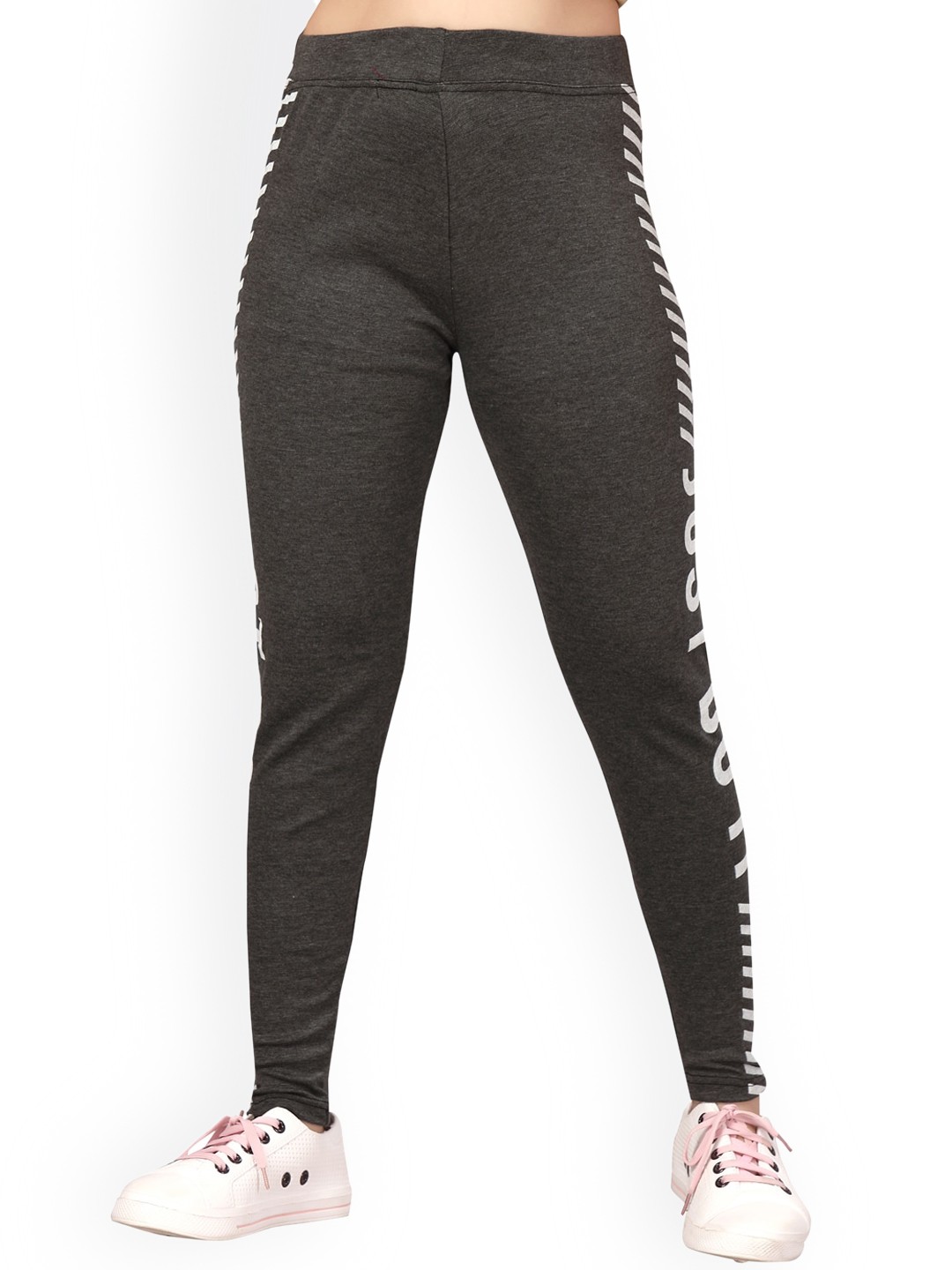 

BAESD Girls Typography Printed Rapid-Dry Sports Track Pants, Grey