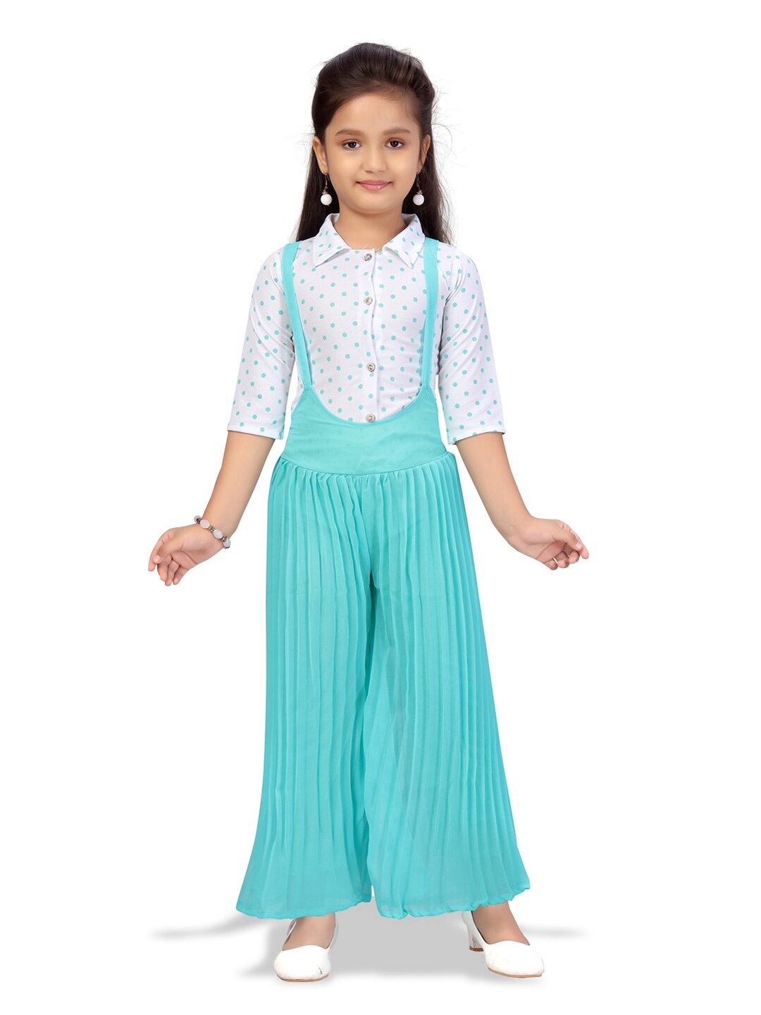 

BAESD Printed Shirt with Palazzos, White