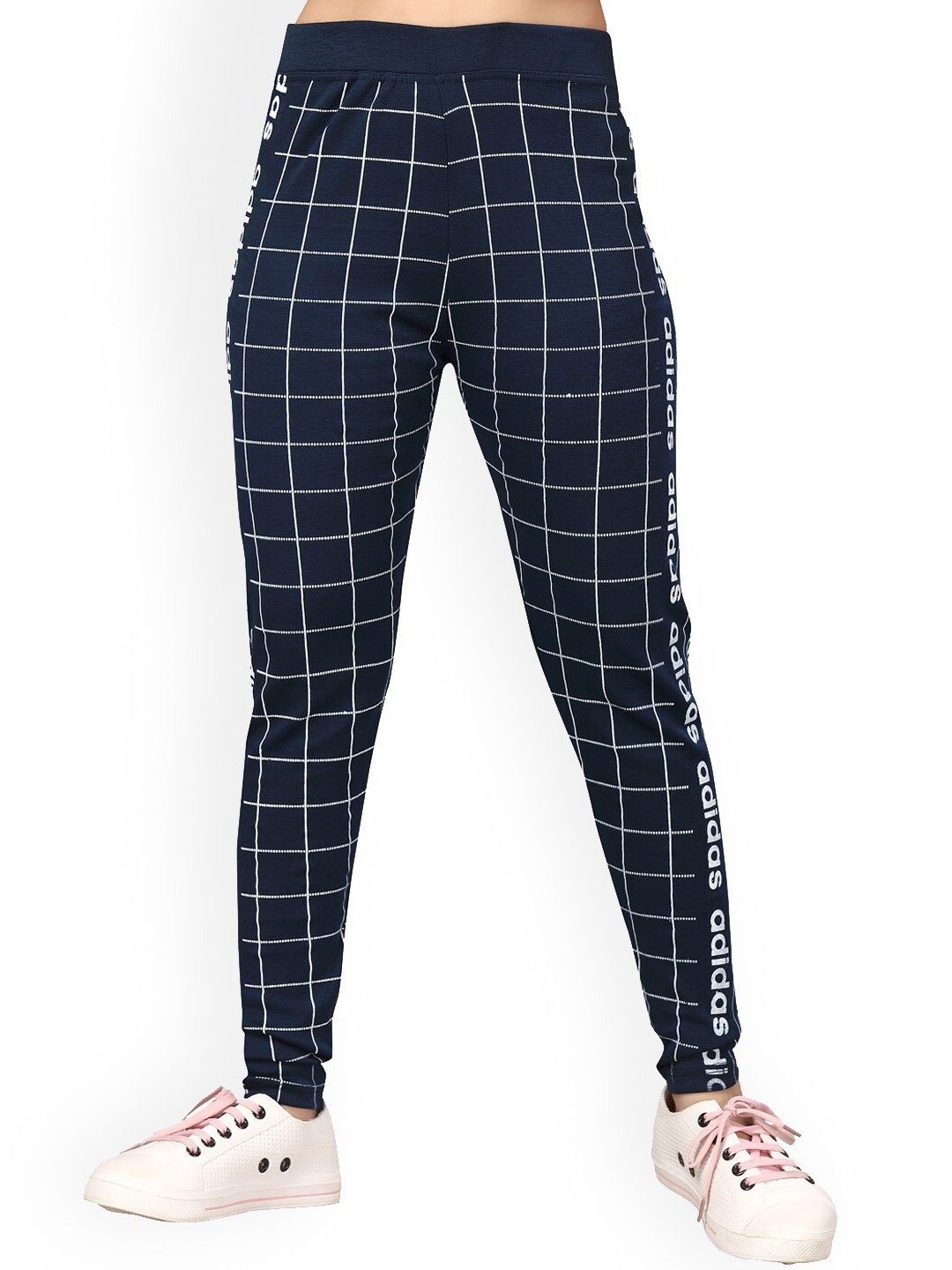 

BAESD Girls Checked Rapid-Dry Sports Track Pants, Navy blue