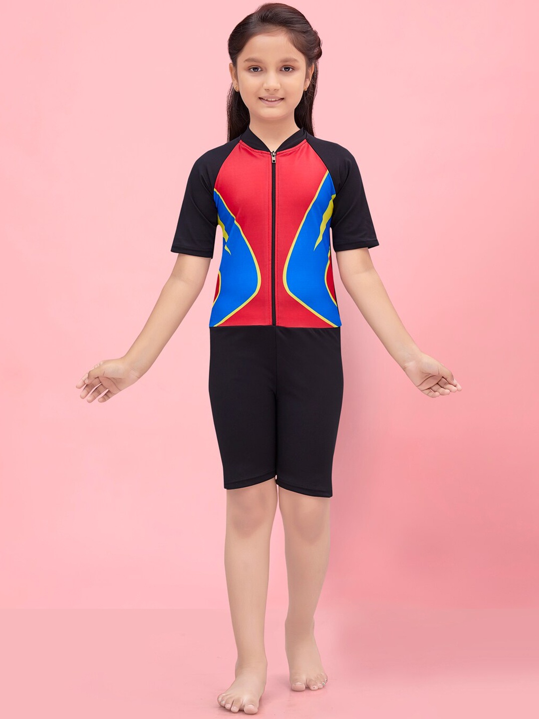 

BAESD Girls Colourblocked Legsuit, Black
