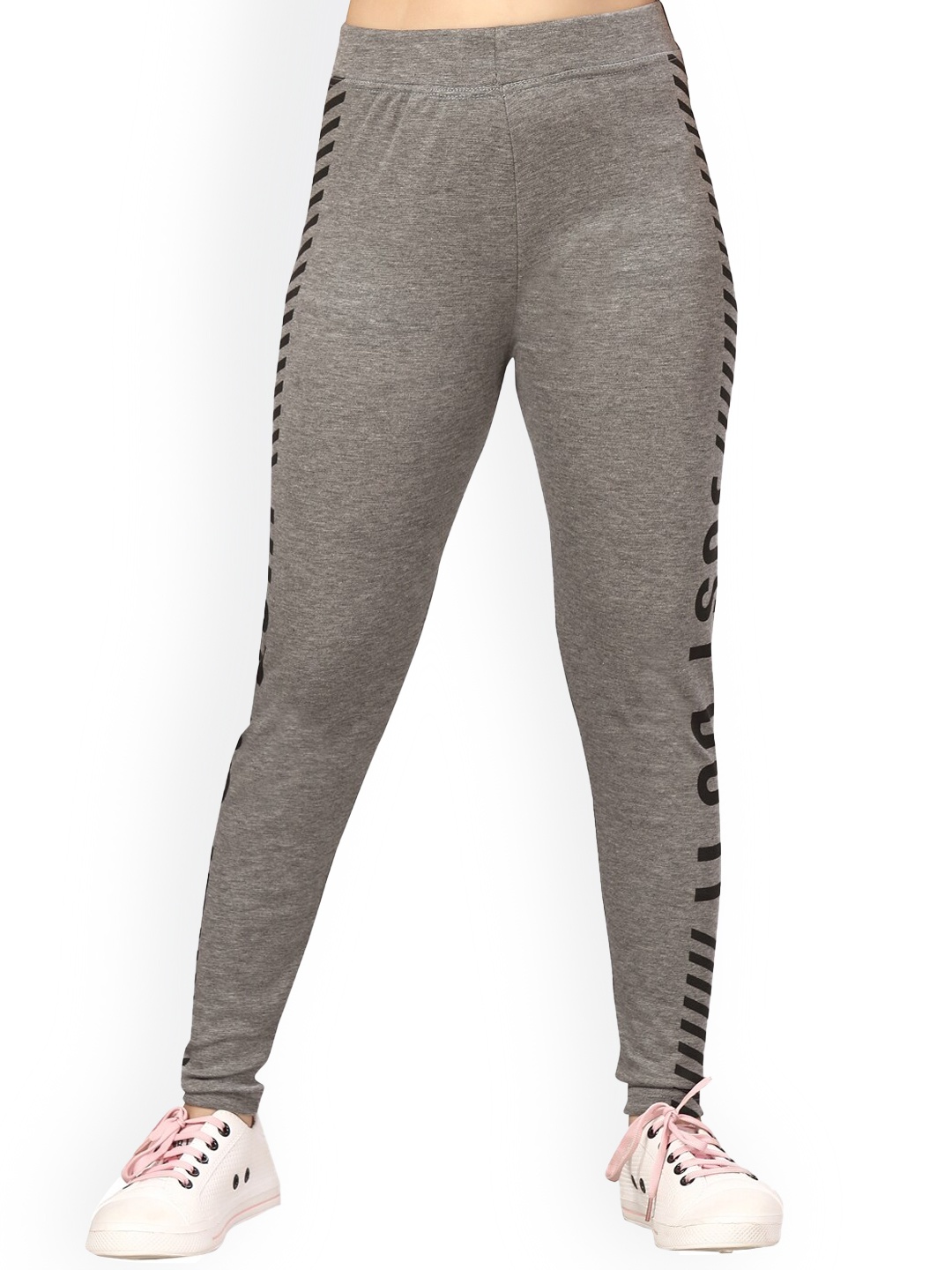 

BAESD Girls Typography Printed Rapid-Dry Sports Track Pants, Grey