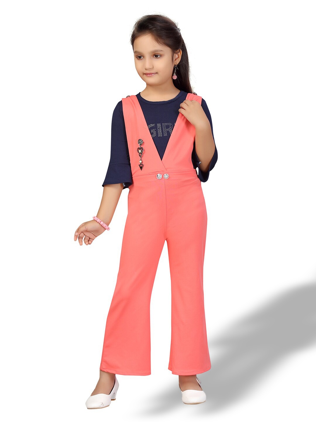 

BAESD Girls V-Neck Jumpsuit With Top, Blue