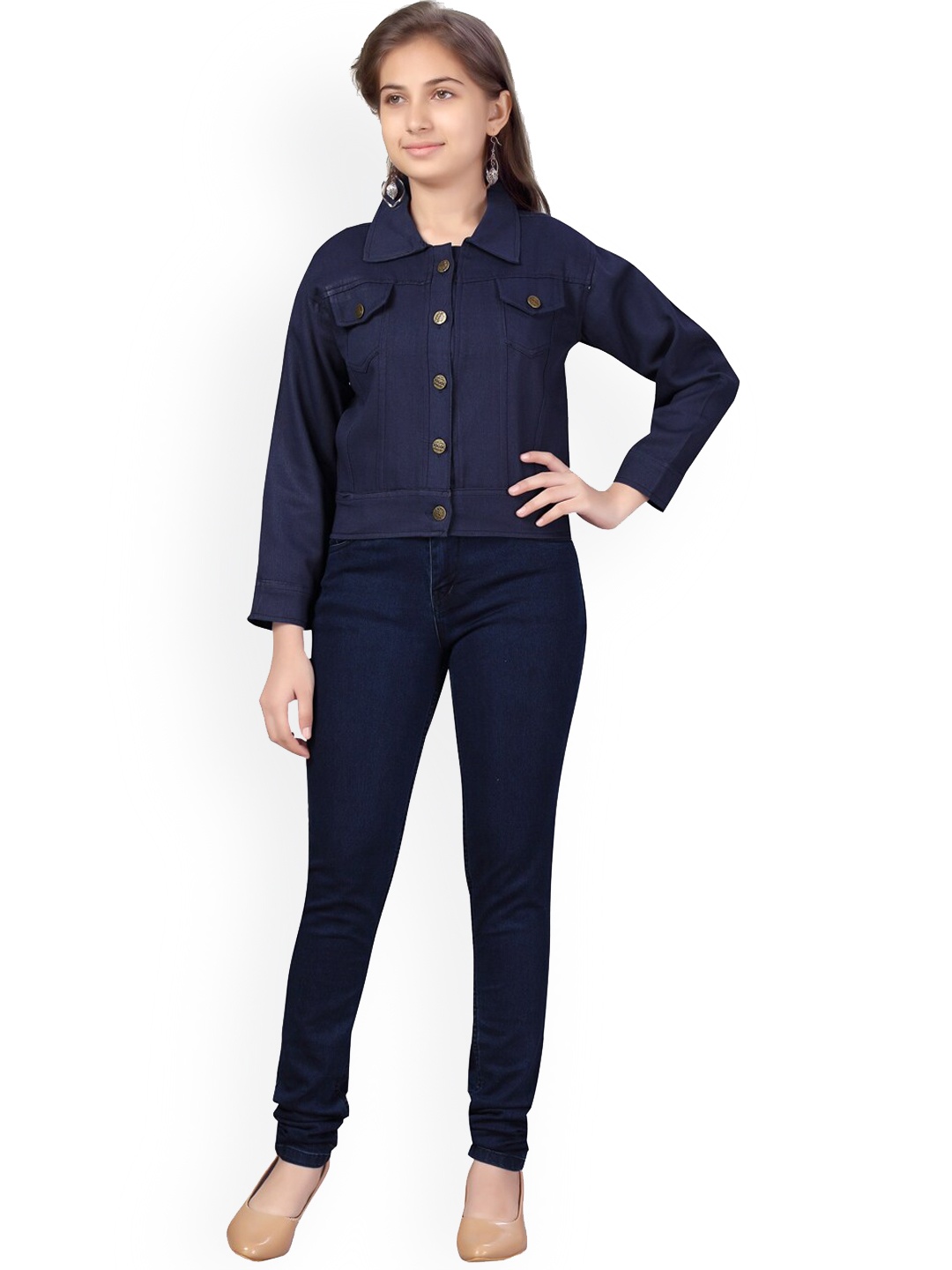 

BAESD Girls Lightweight Denim Jacket, Navy blue