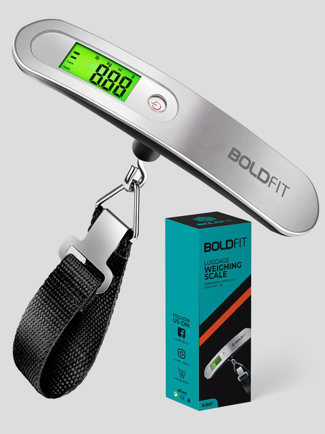 

BOLDFIT Digital Luggage Scale for Travel, Grey