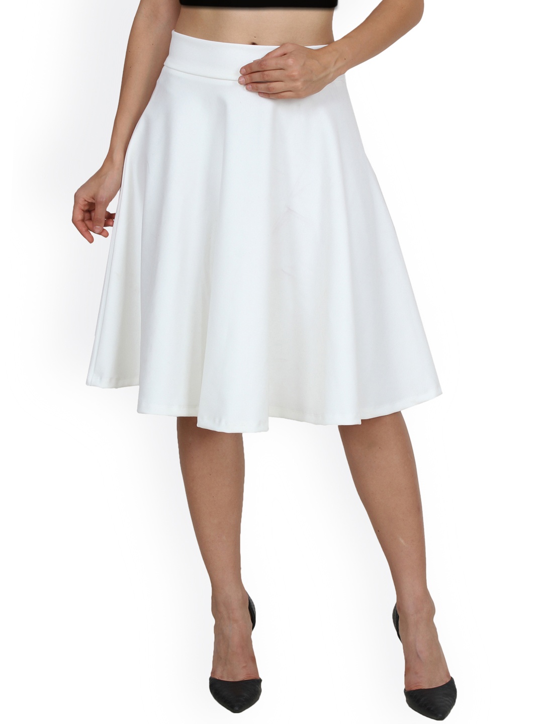 

Cation White Flared Skirt