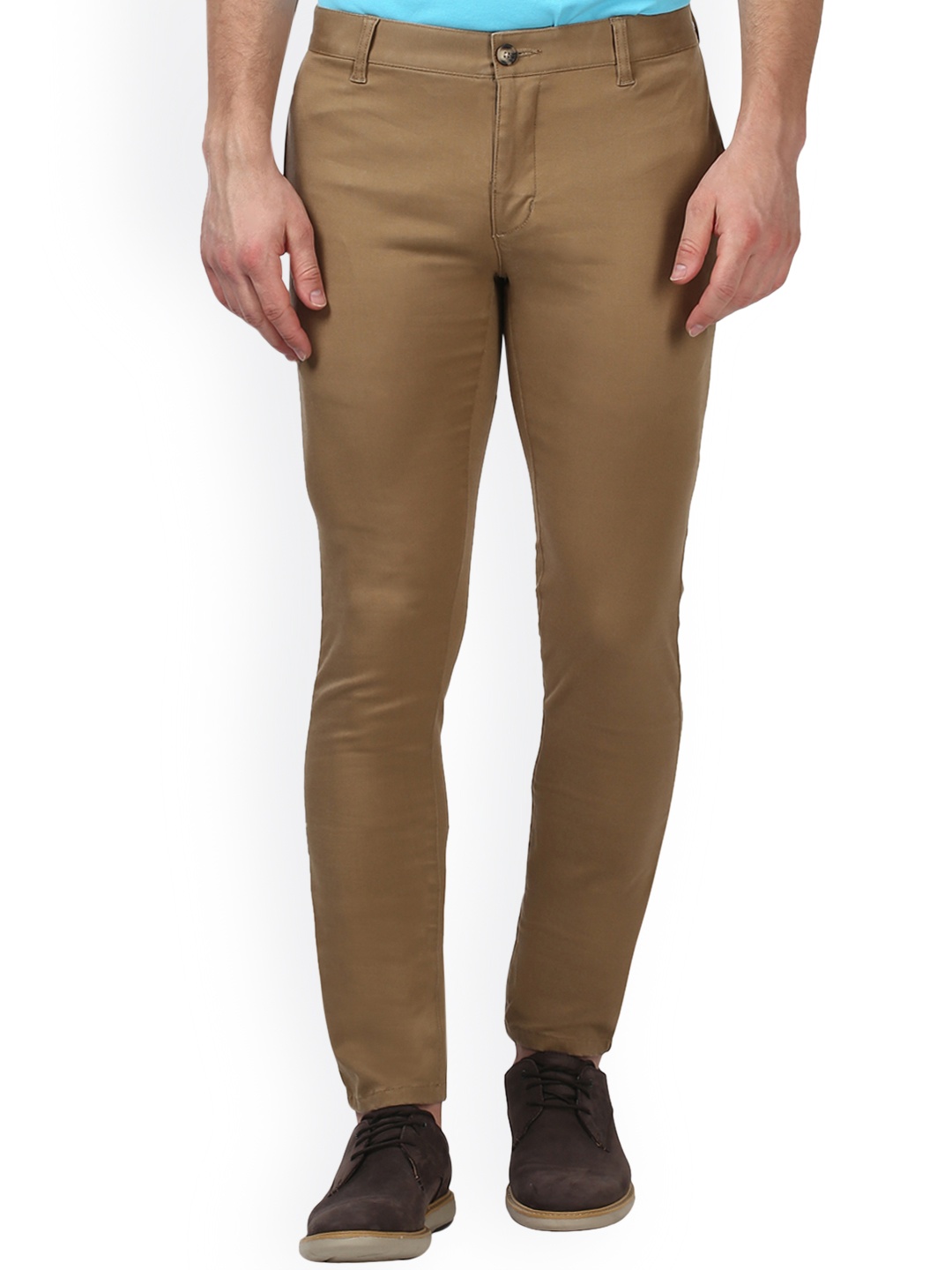 

Parx Men Brown Slim Fit Solid Regular Trousers