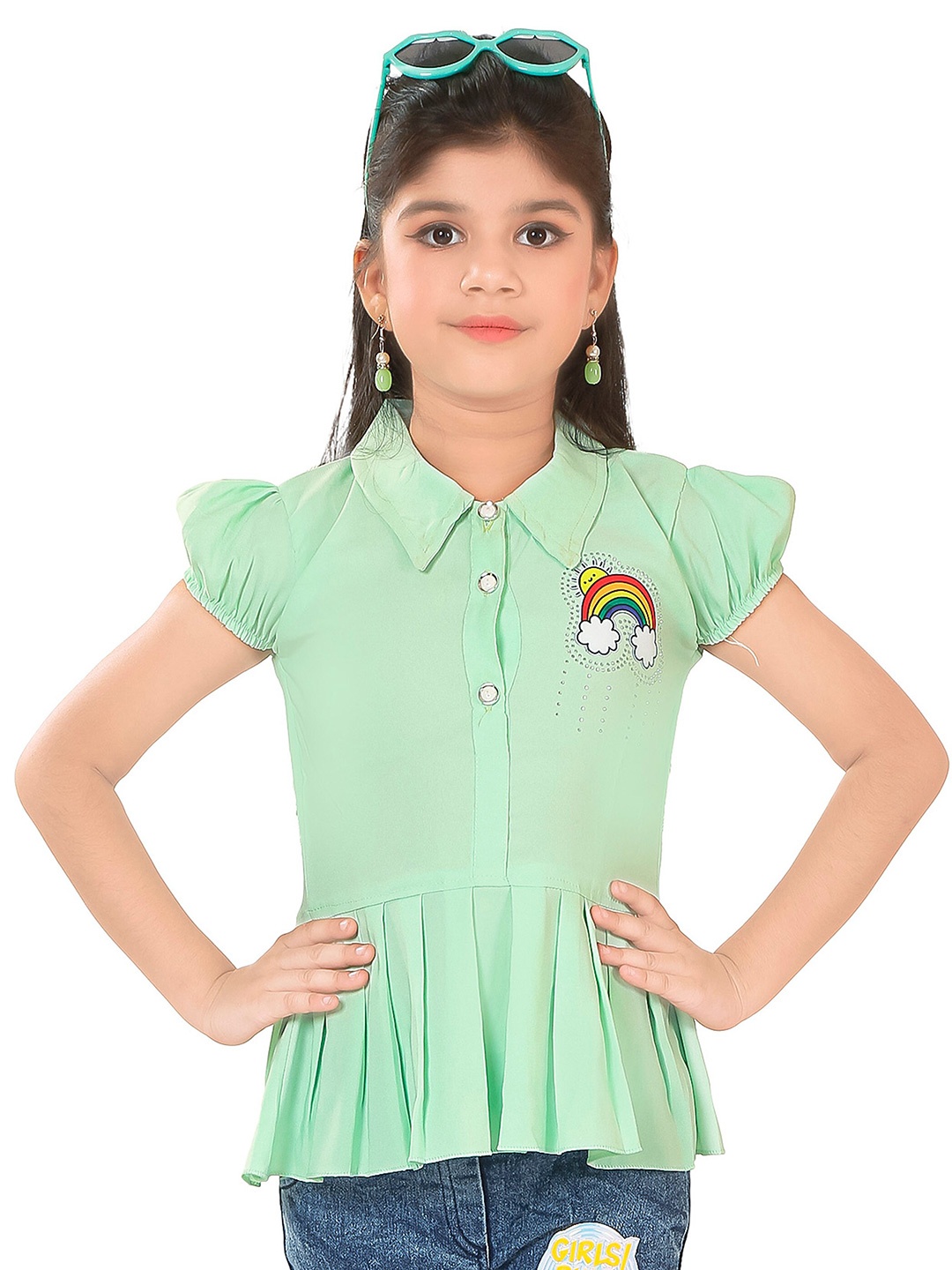 

BURBN Printed Top with Capris, Green