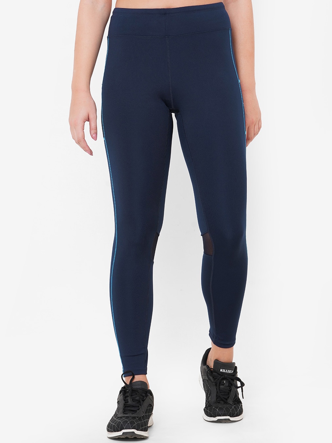 

VELOZ Women V-Flex Speed Swift Rapid-Dry Sports Tights, Navy blue