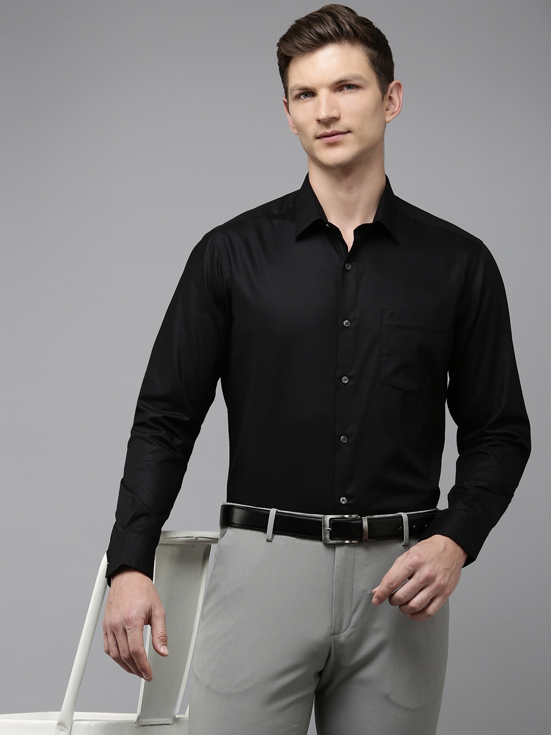 

Arrow Original Slim Fit Opaque Pure Cotton Formal Shirt, Black