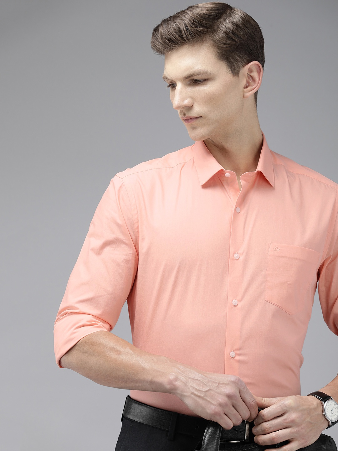 

Arrow Pure Cotton Solid Slim Fit Original Formal Shirt, Peach