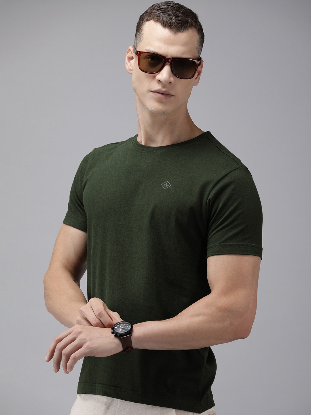 Arrow Pure Cotton T-shirt, Olive