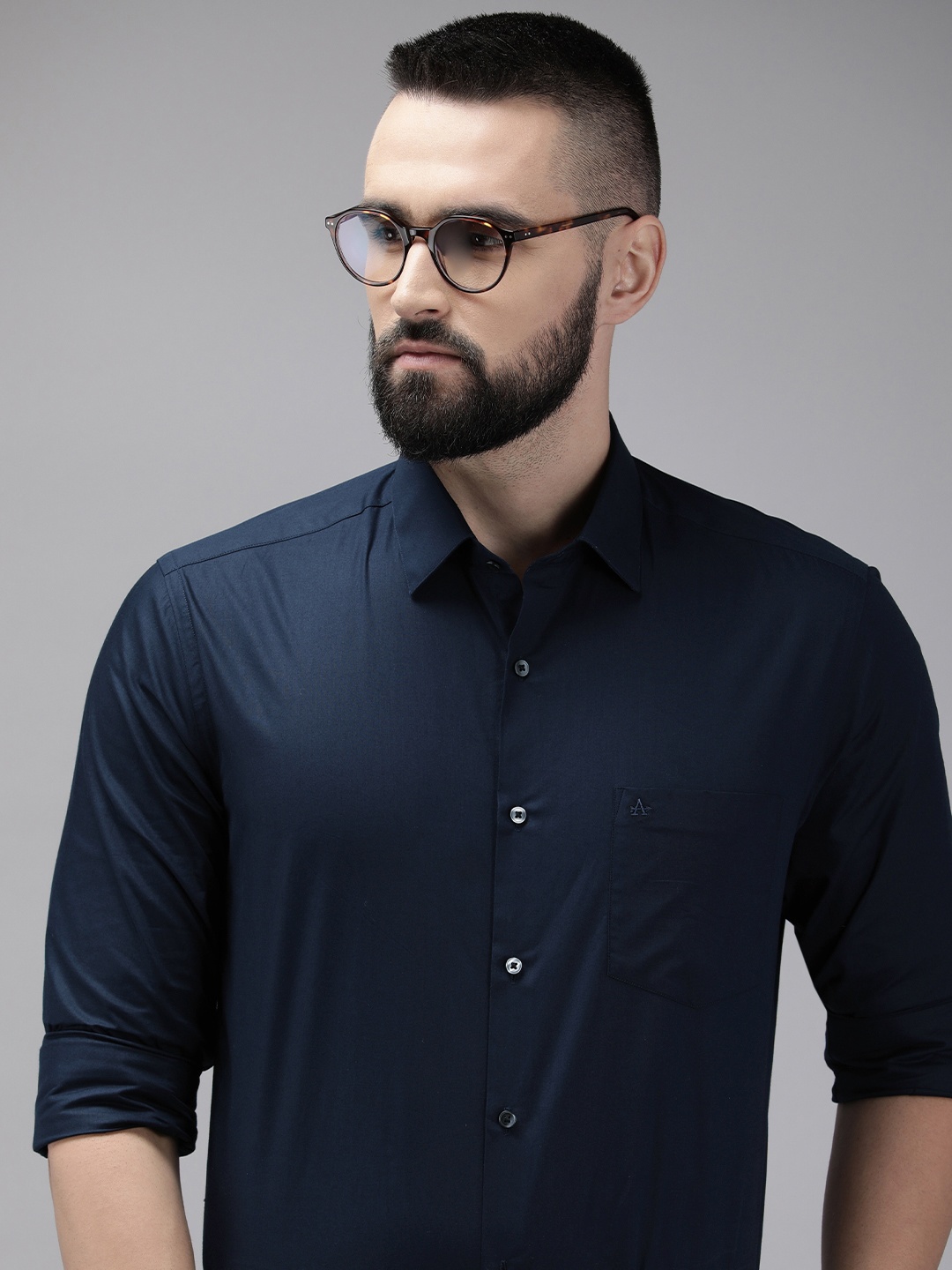

Arrow Manhattan Slim Fit Pure Cotton Formal Shirt, Navy blue