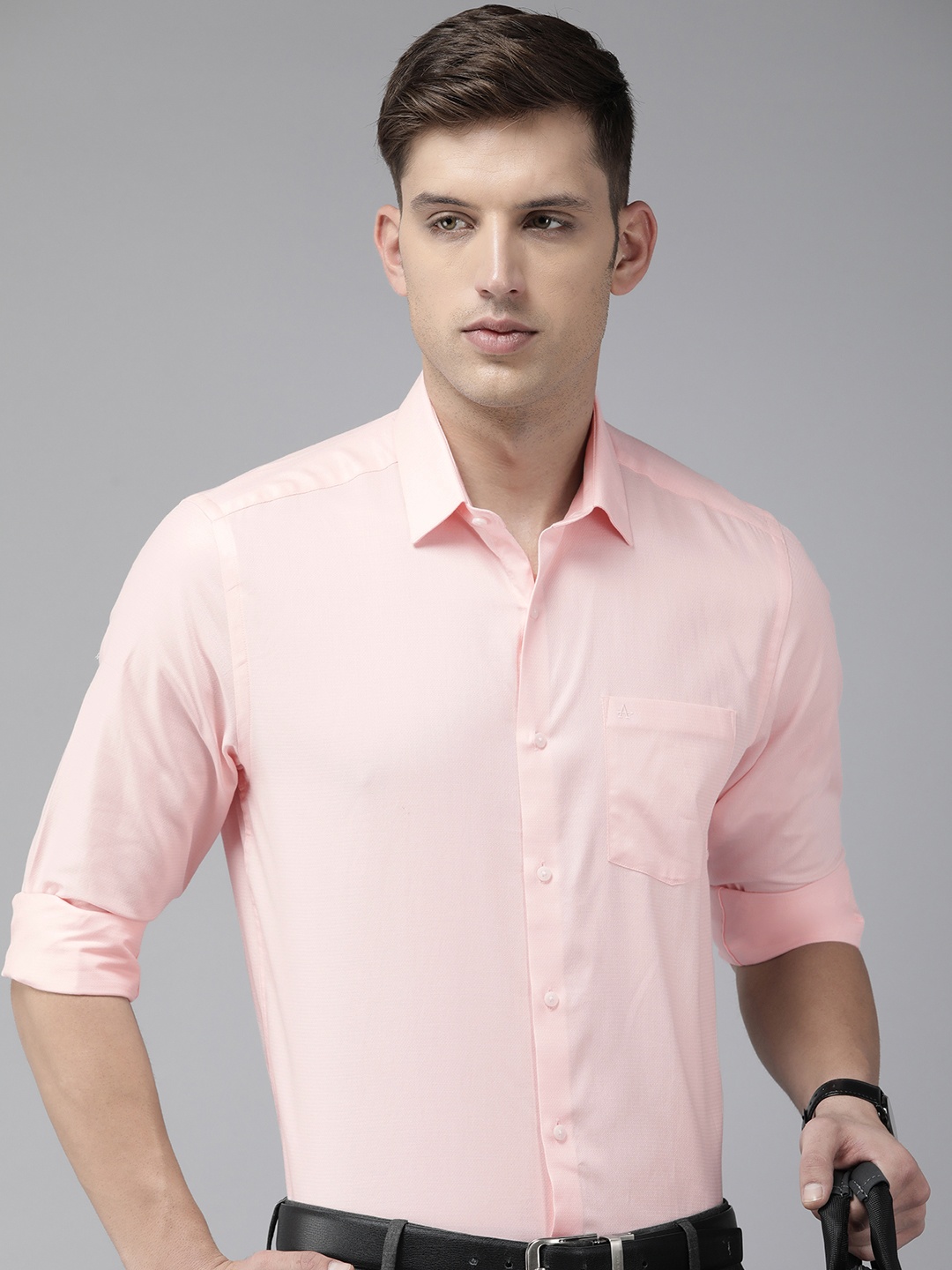 

Arrow Textured Manhattan Slim Fit Pure Cotton Formal Shirt, Pink