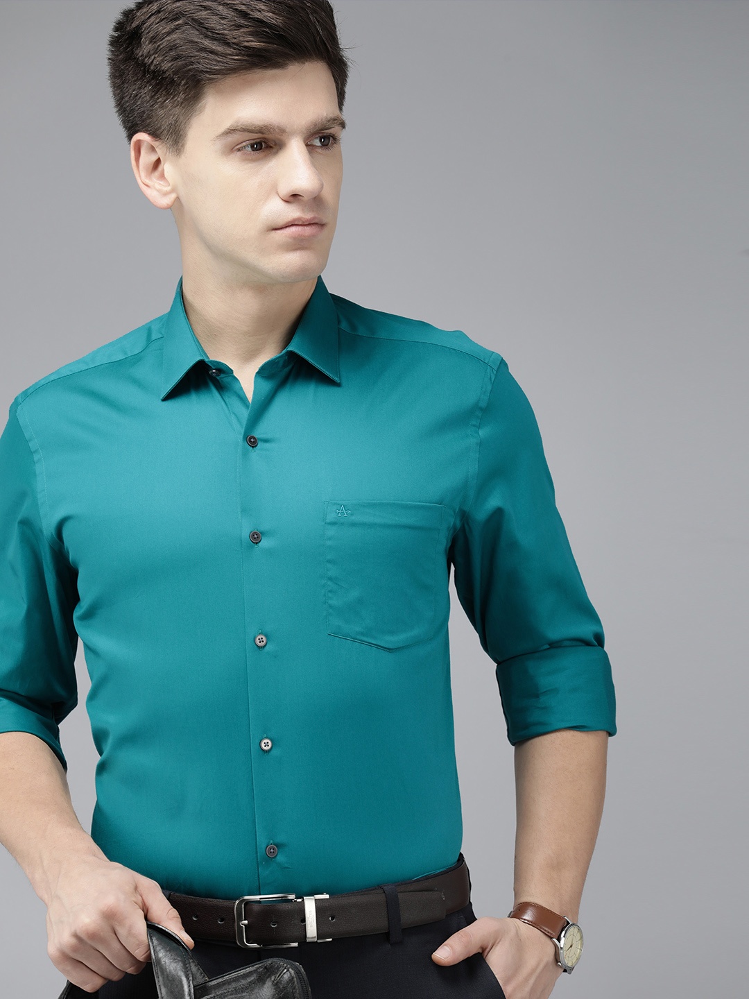 

Arrow Pure Cotton Solid Slim Fit Original Formal Shirt, Teal