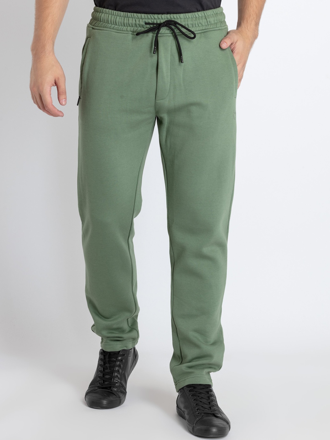 

Status Quo Men Mid-Rise Track Pants, Green