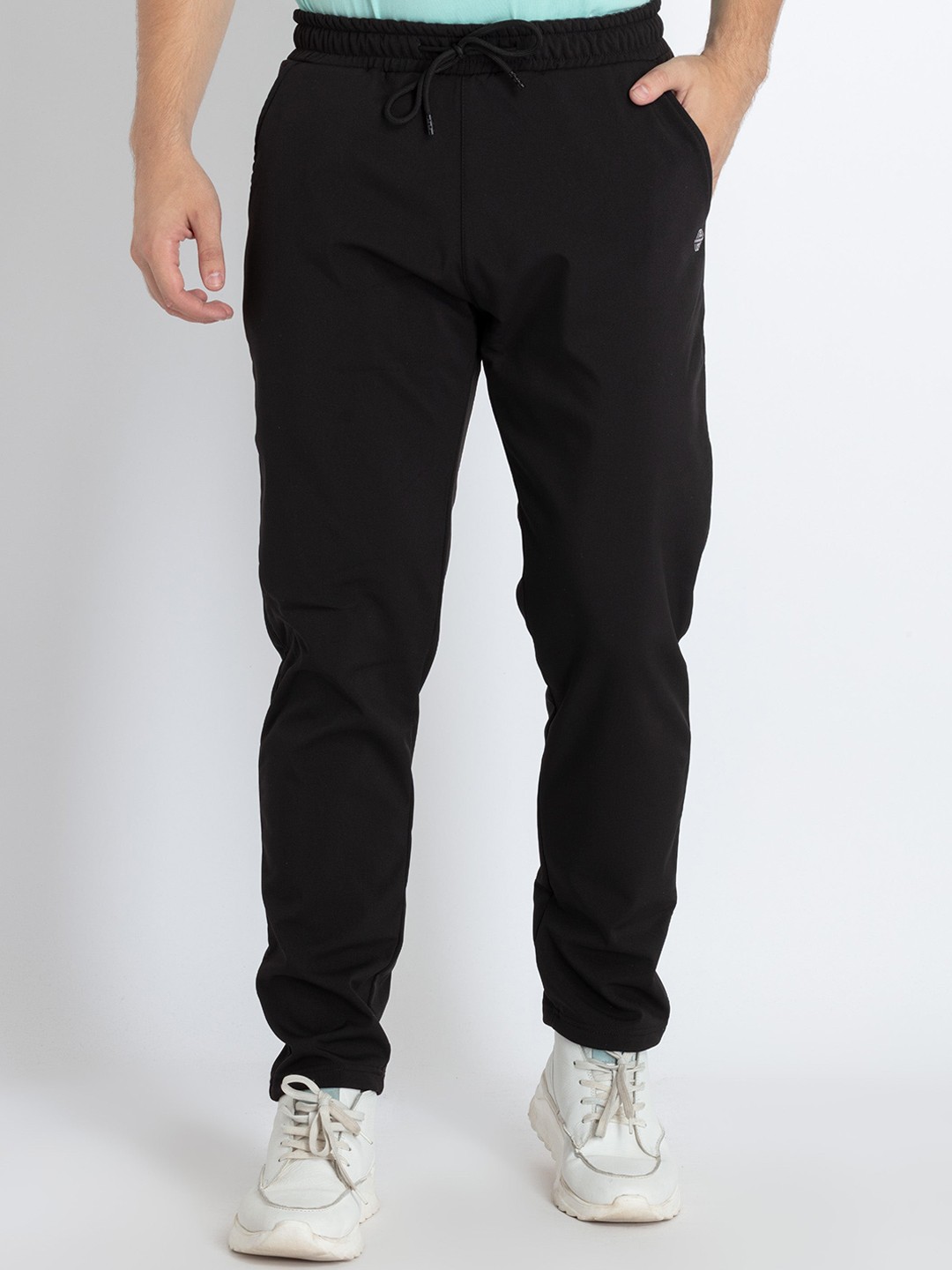

Status Quo Men Mid-Rise Track Pants, Black