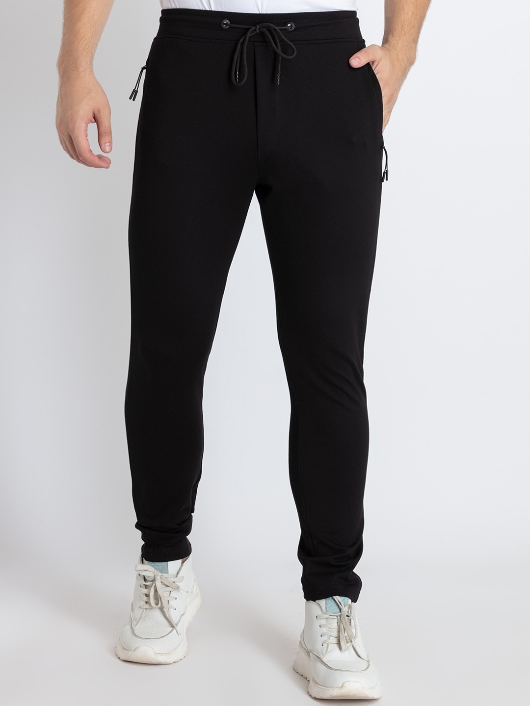 

Status Quo Men Slim Fit Mid-Rise Regular Track Pants, Black