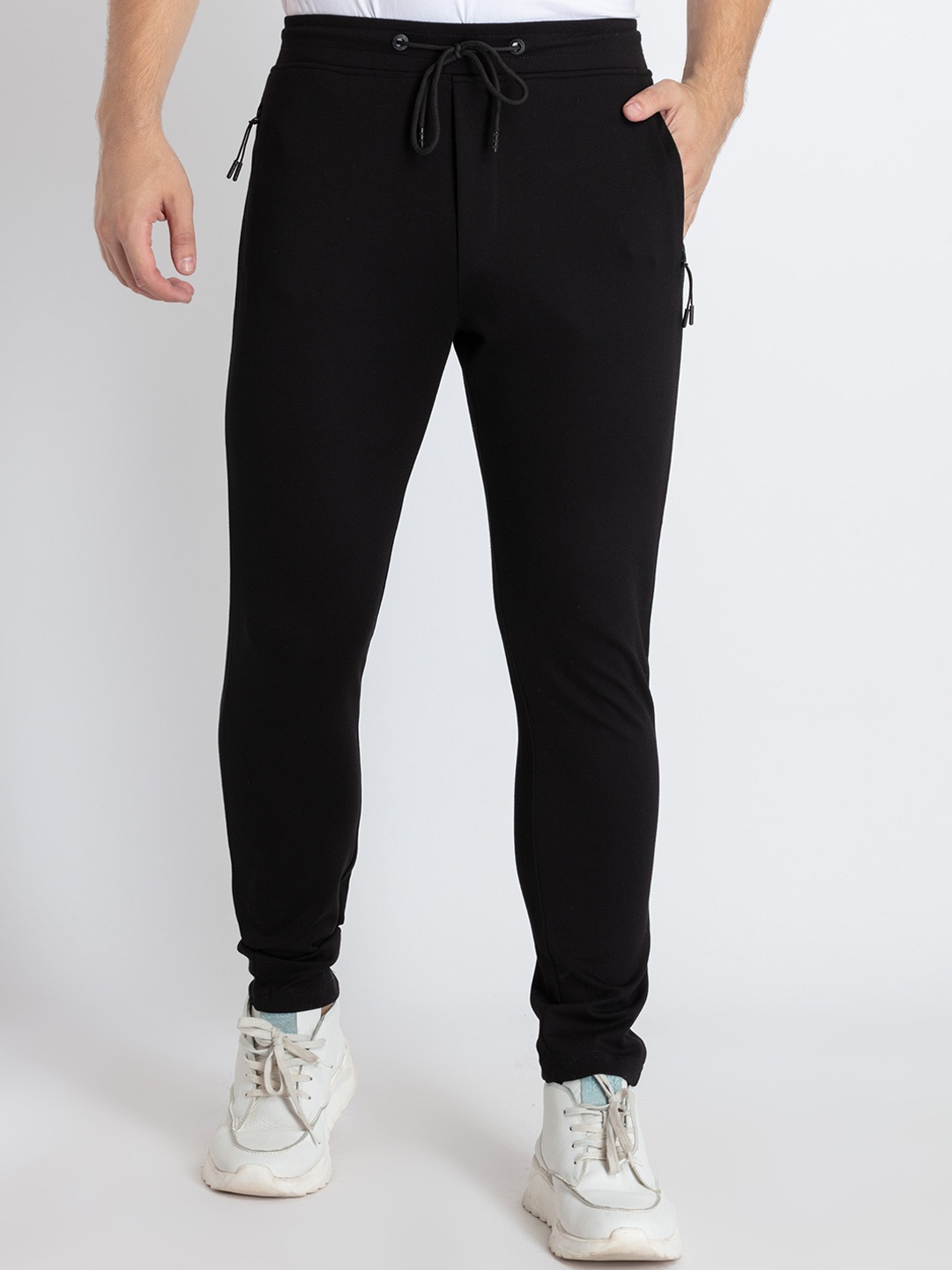 

Status Quo Men Mid Rise Track Pants, Black
