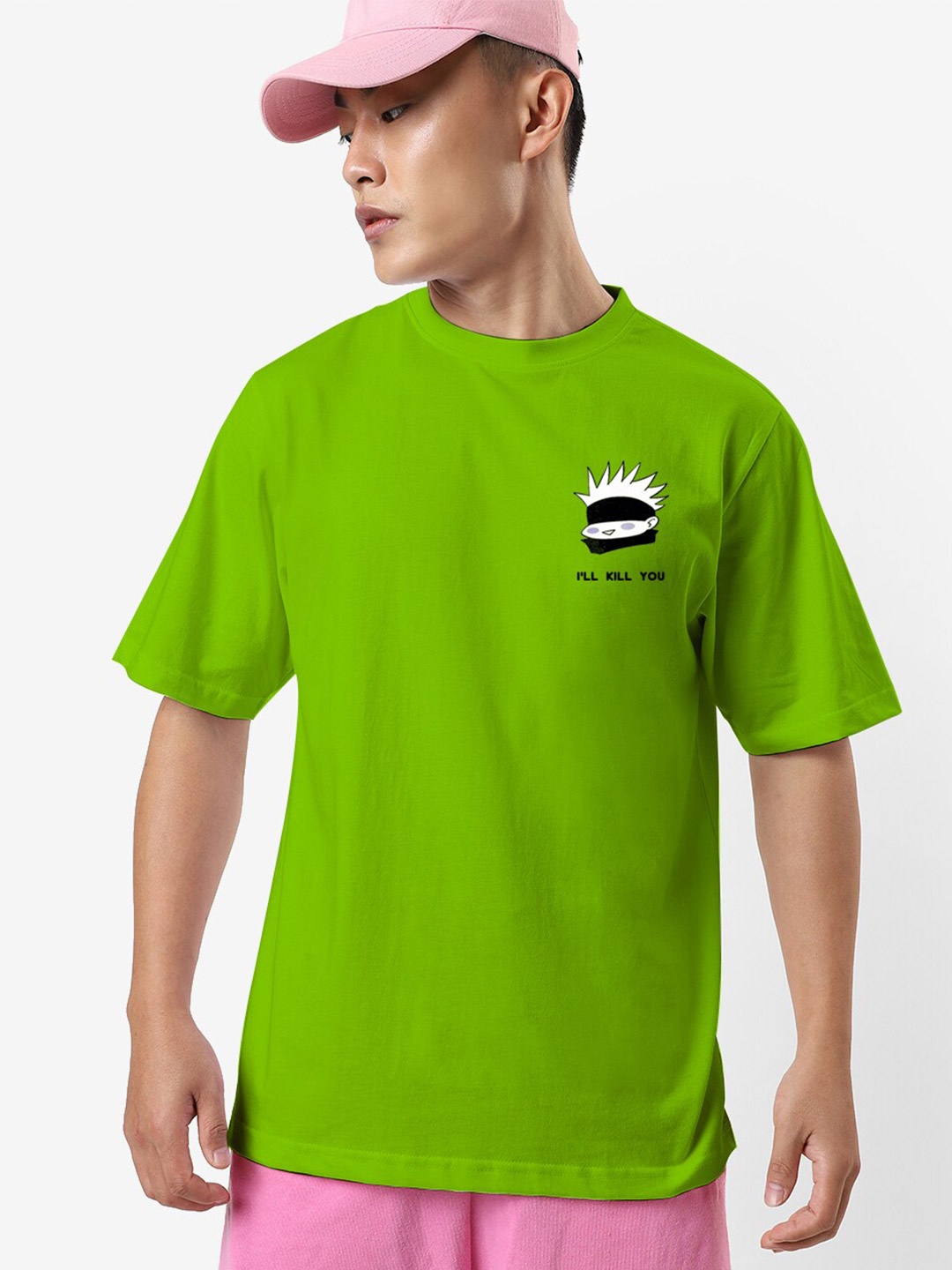 

STATUS MANTRA Graphic Printed Round Neck Cotton Casual T-Shirt, Green
