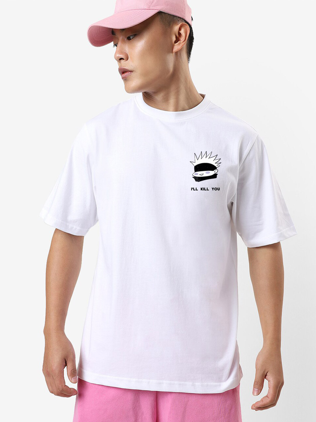 

STATUS MANTRA Graphic Printed Round Neck Cotton Casual T-Shirt, White
