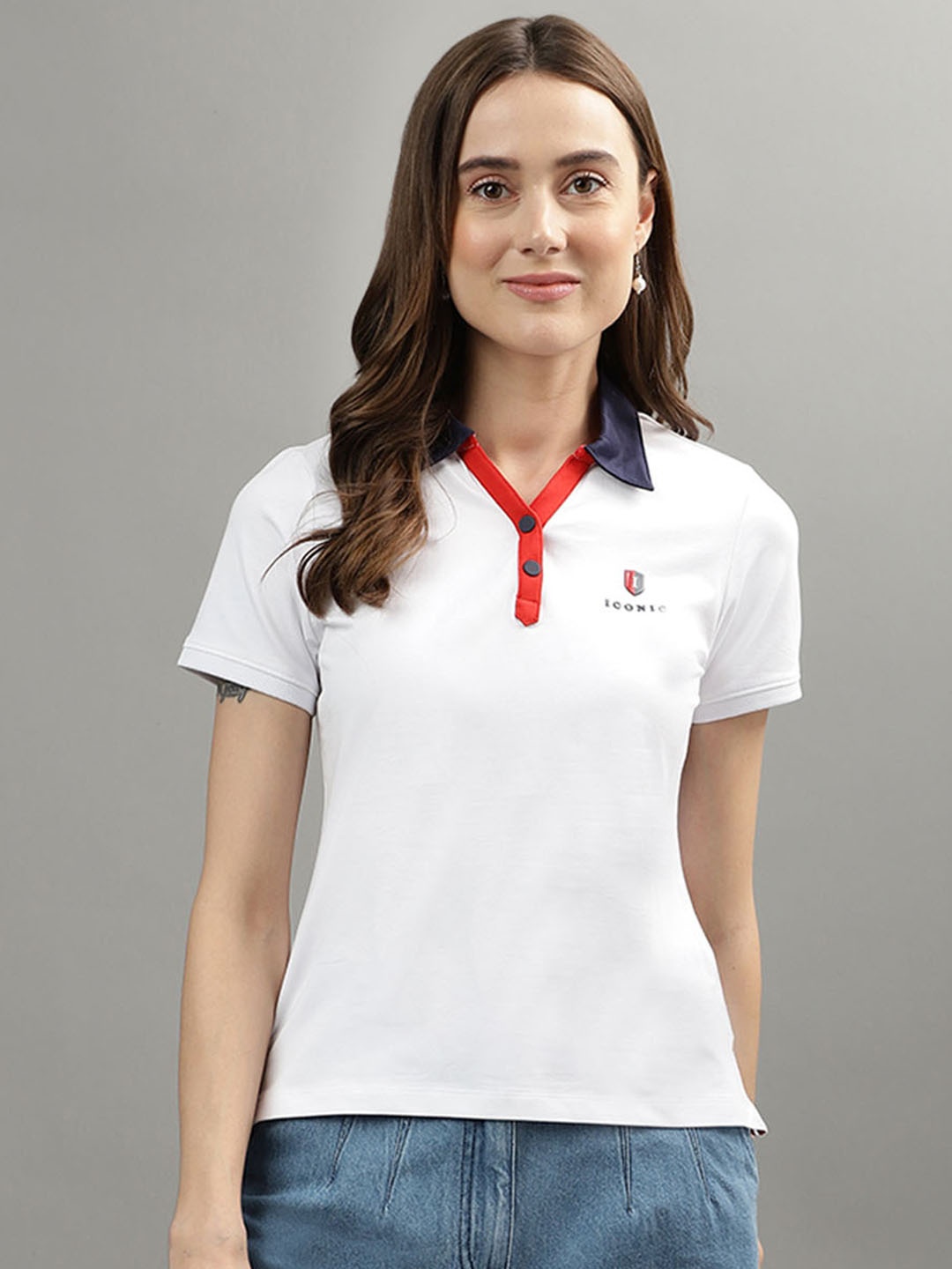 

Iconic Polo Collar Regular Fit T-shirt, White