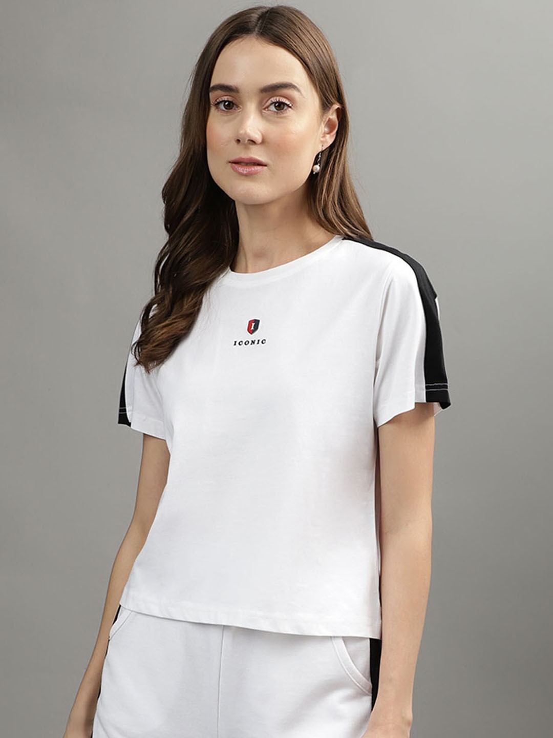 

Iconic Round Neck Pure Cotton T-shirt, White