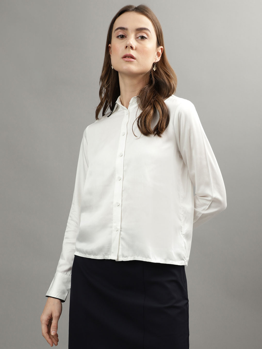 

Iconic Spread Collar Regular Fit Casual Shirt, White