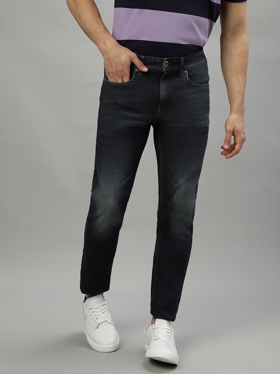 

Iconic Men Skinny Fit Heavy Fade Jeans, Blue