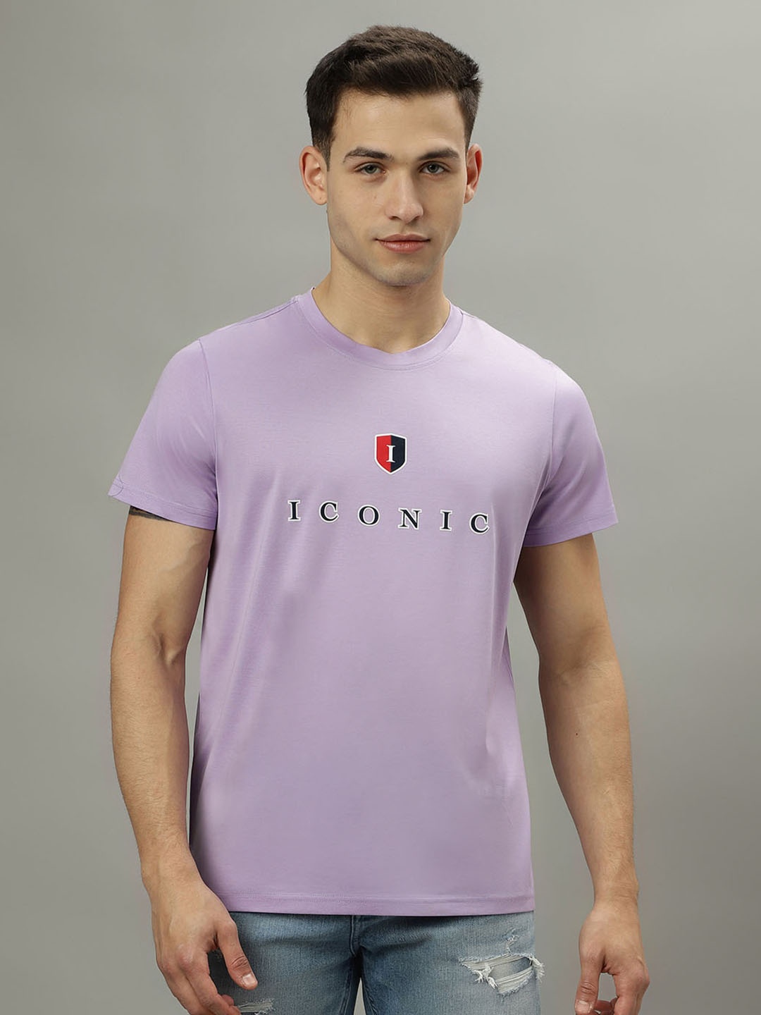 

Iconic Round Neck Pure Cotton T-shirt, Lavender