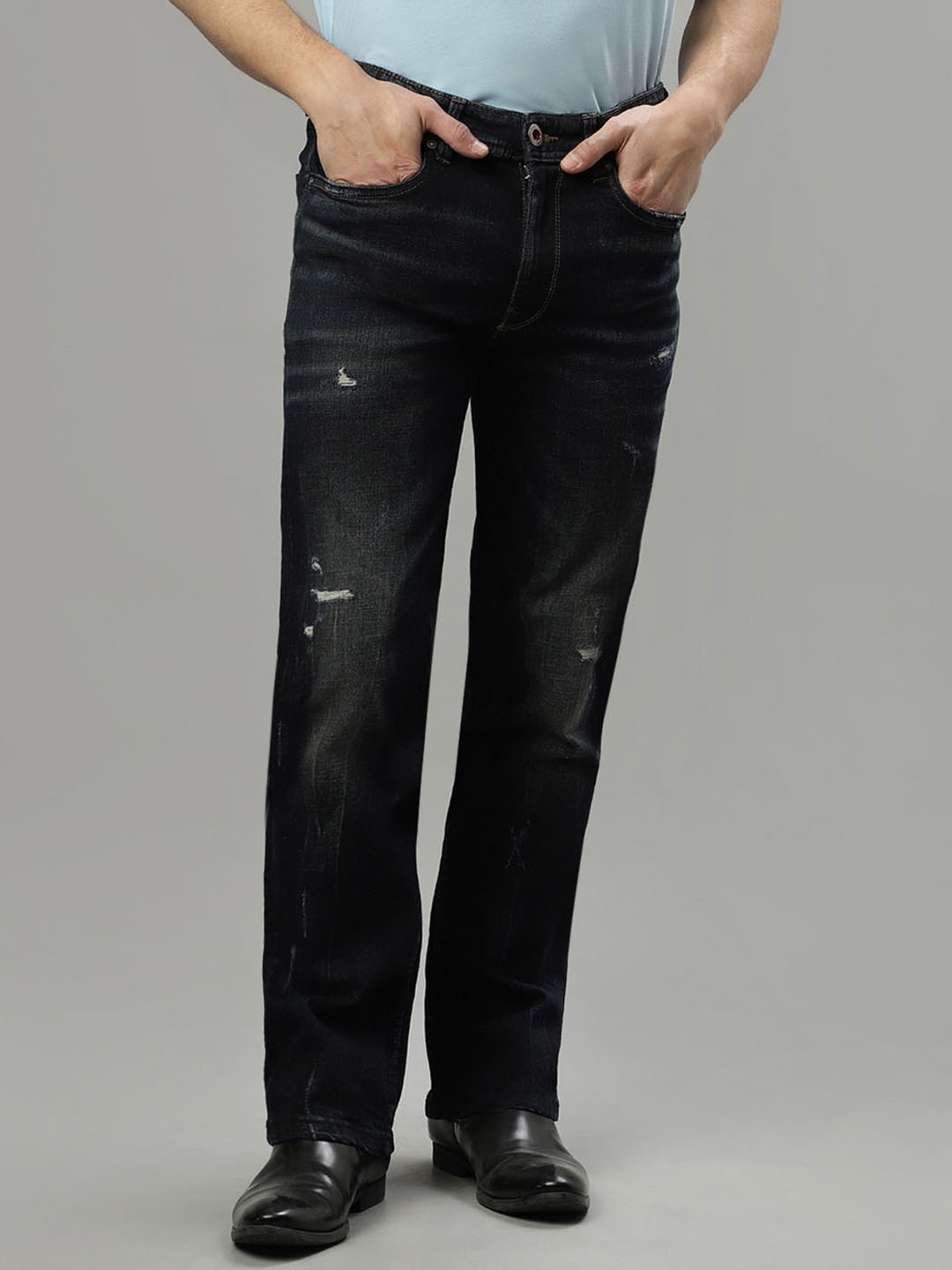 

Iconic Men Mildly Distressed Heavy Fade Jeans, Blue