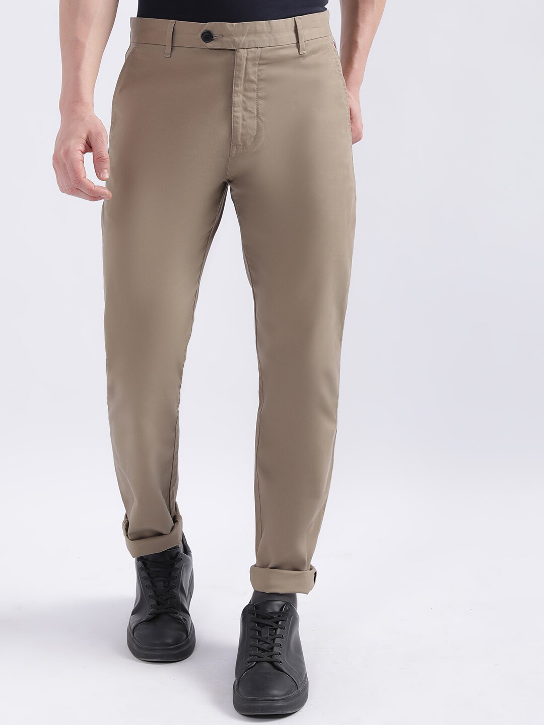 

Iconic Men Slim Fit Trousers, Brown