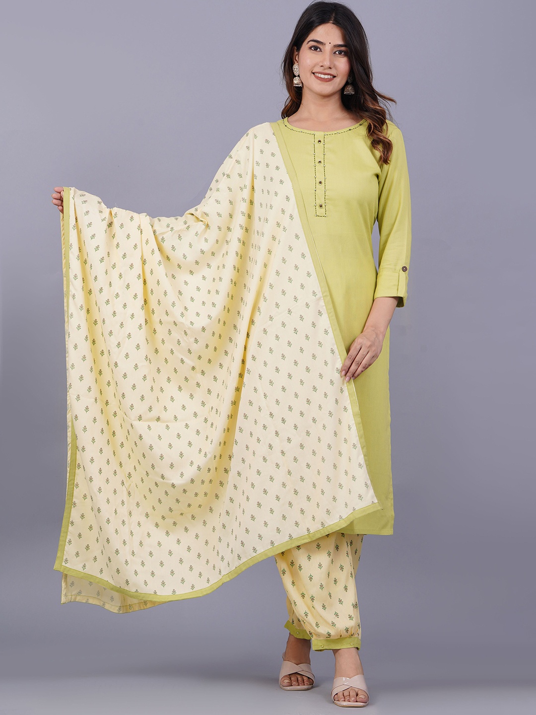 

DORIYA Straight Kurta Beds & Style With Salwar & With Dupatta, Green