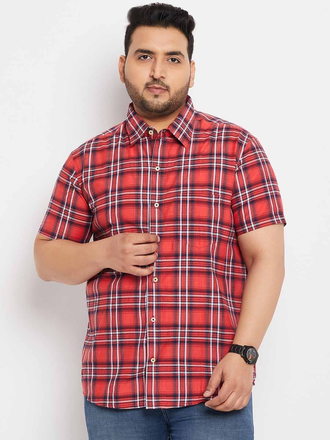 

bigbanana Plus Size Tartan Checked Pure Cotton Casual Shirt, Multi