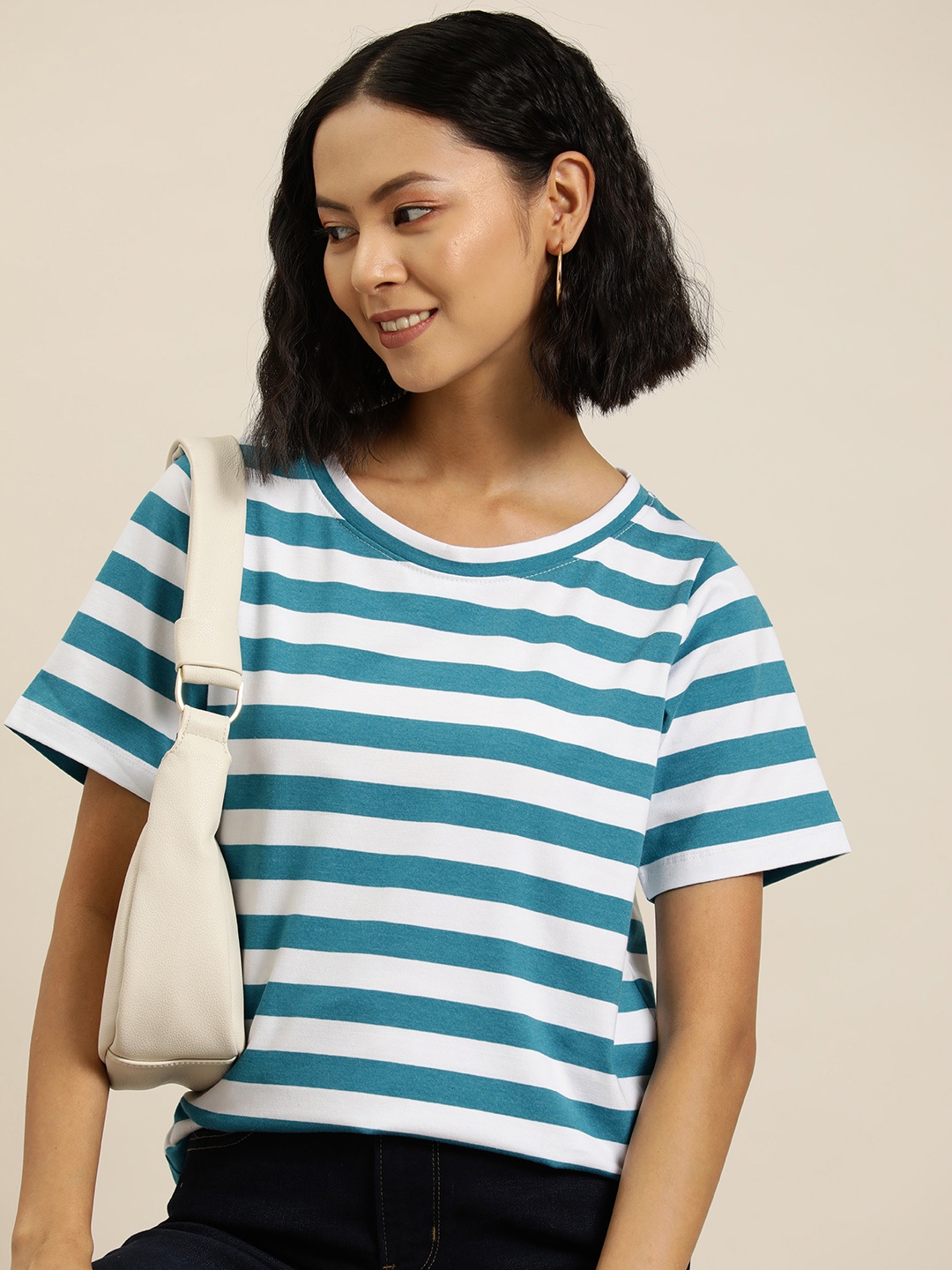 

HERE&NOW Striped T-shirt, White