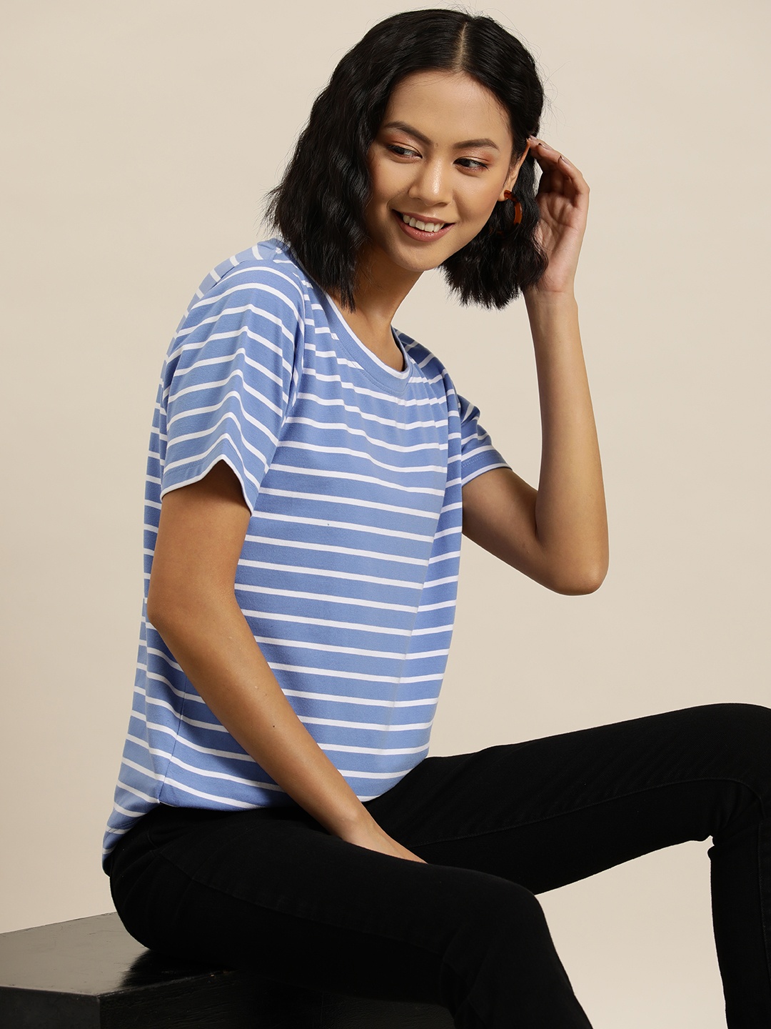 

HERE&NOW Striped T-shirt, Blue