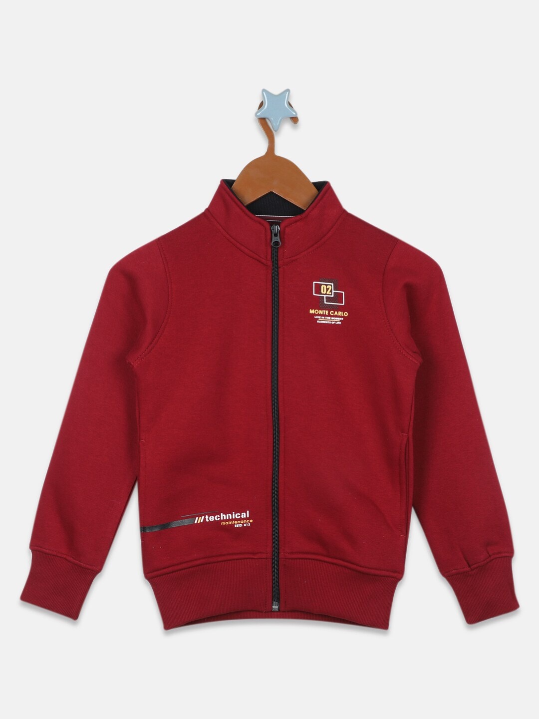 

Monte Carlo Boys Mock Collar Cotton Sweatshirt, Red