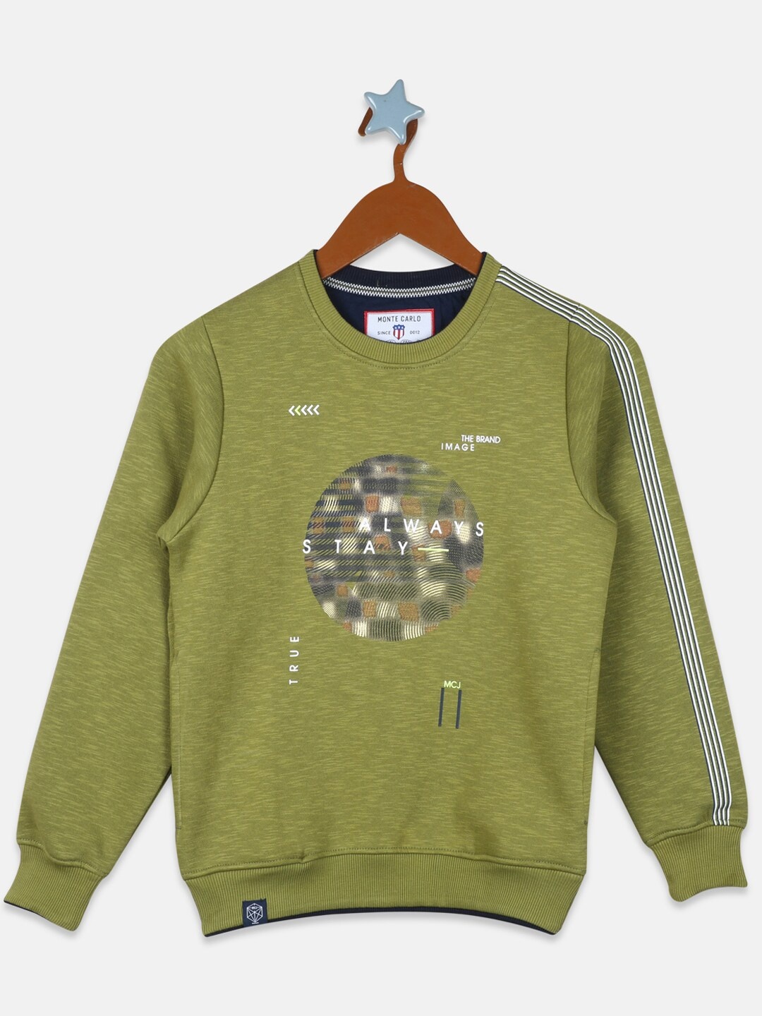 

Monte Carlo Boys Graphic Printed Pullover Sweatshirt, Green