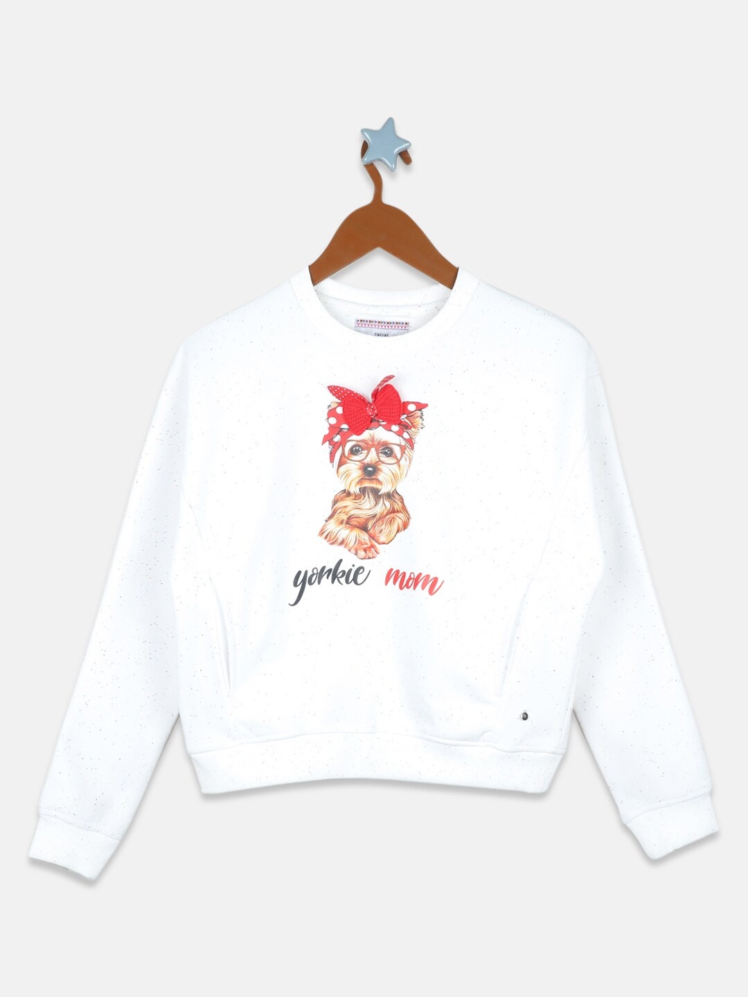 

Monte Carlo Girls Graphic Printed Pullover Sweatshirt, White