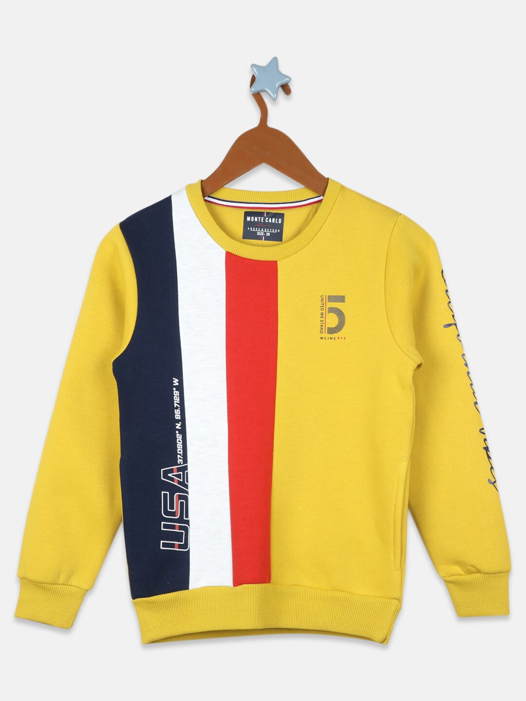 

Monte Carlo Boys Colourblocked Sweatshirt, Yellow