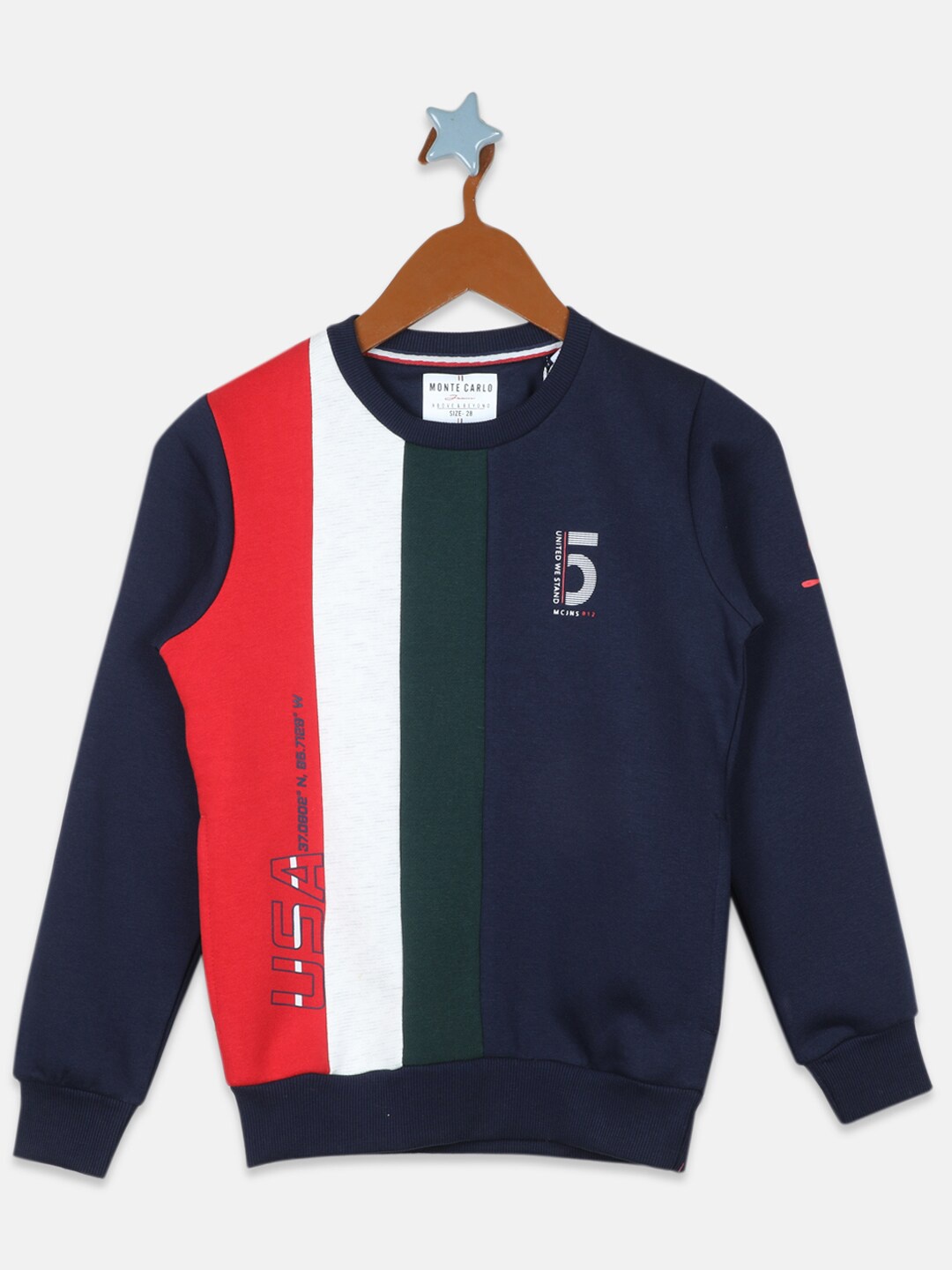

Monte Carlo Boys Colourblocked Sweatshirt, Navy blue