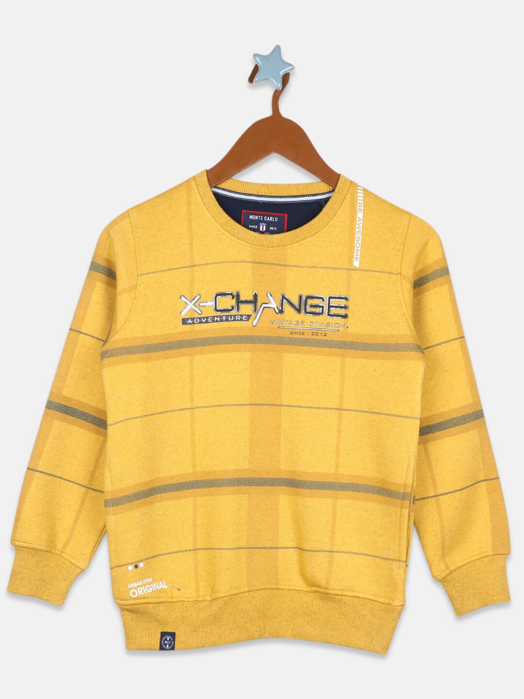 

Monte Carlo Boys Checked Sweatshirt, Yellow