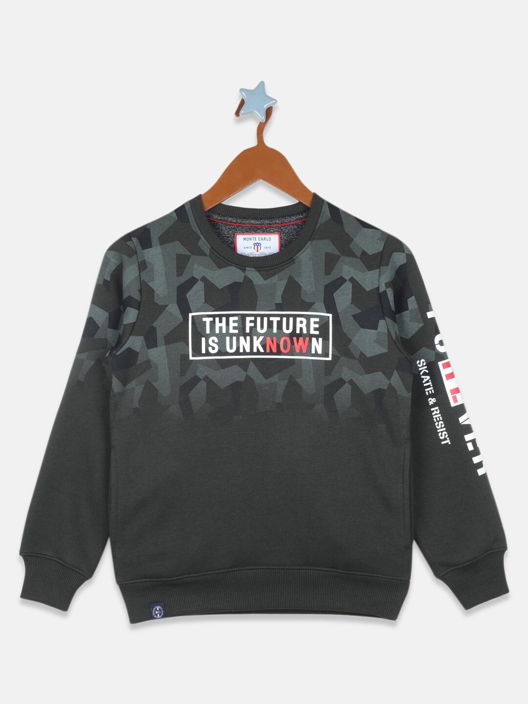 

Monte Carlo Boys Graphic Printed Sweatshirt, Olive