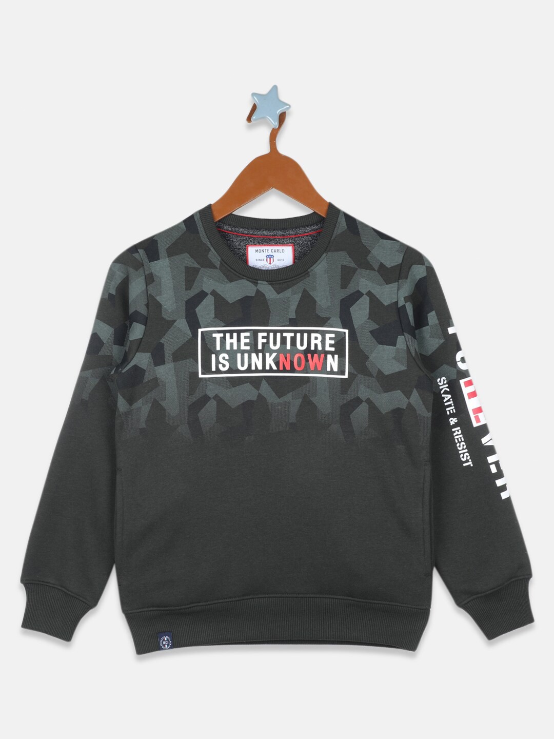 

Monte Carlo Boys Graphic Printed Sweatshirt, Olive