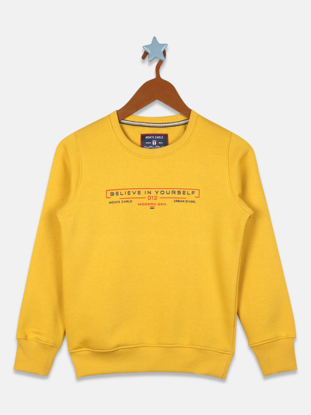 

Monte Carlo Boys Typography Printed Sweatshirt, Yellow