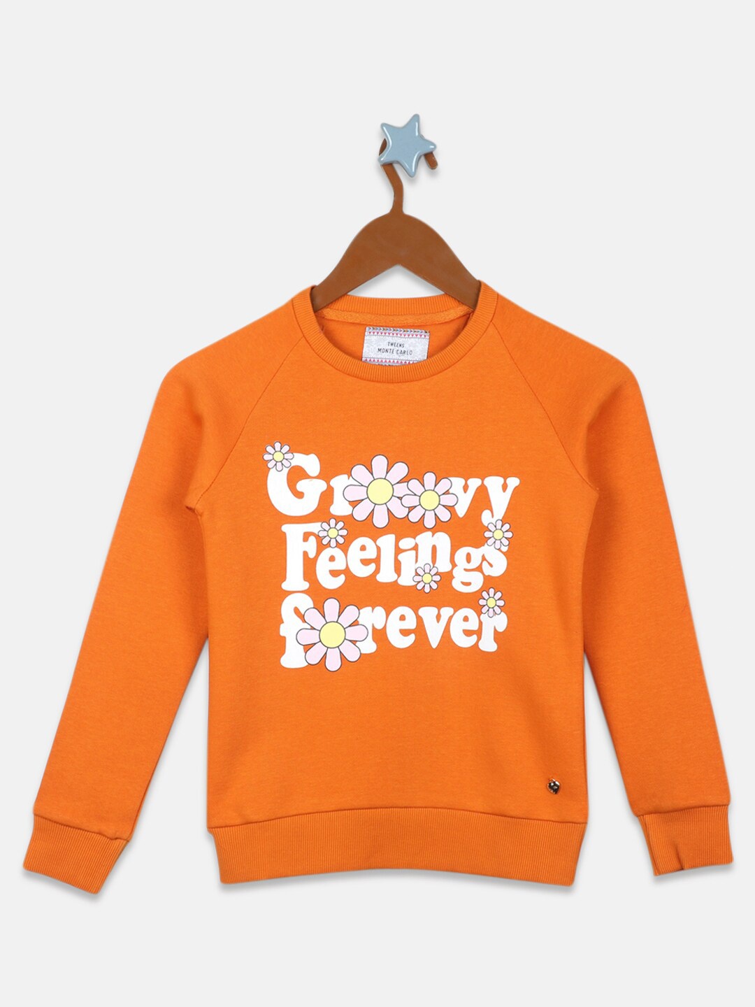 

Monte Carlo Girls Typography Printed Pullover, Orange