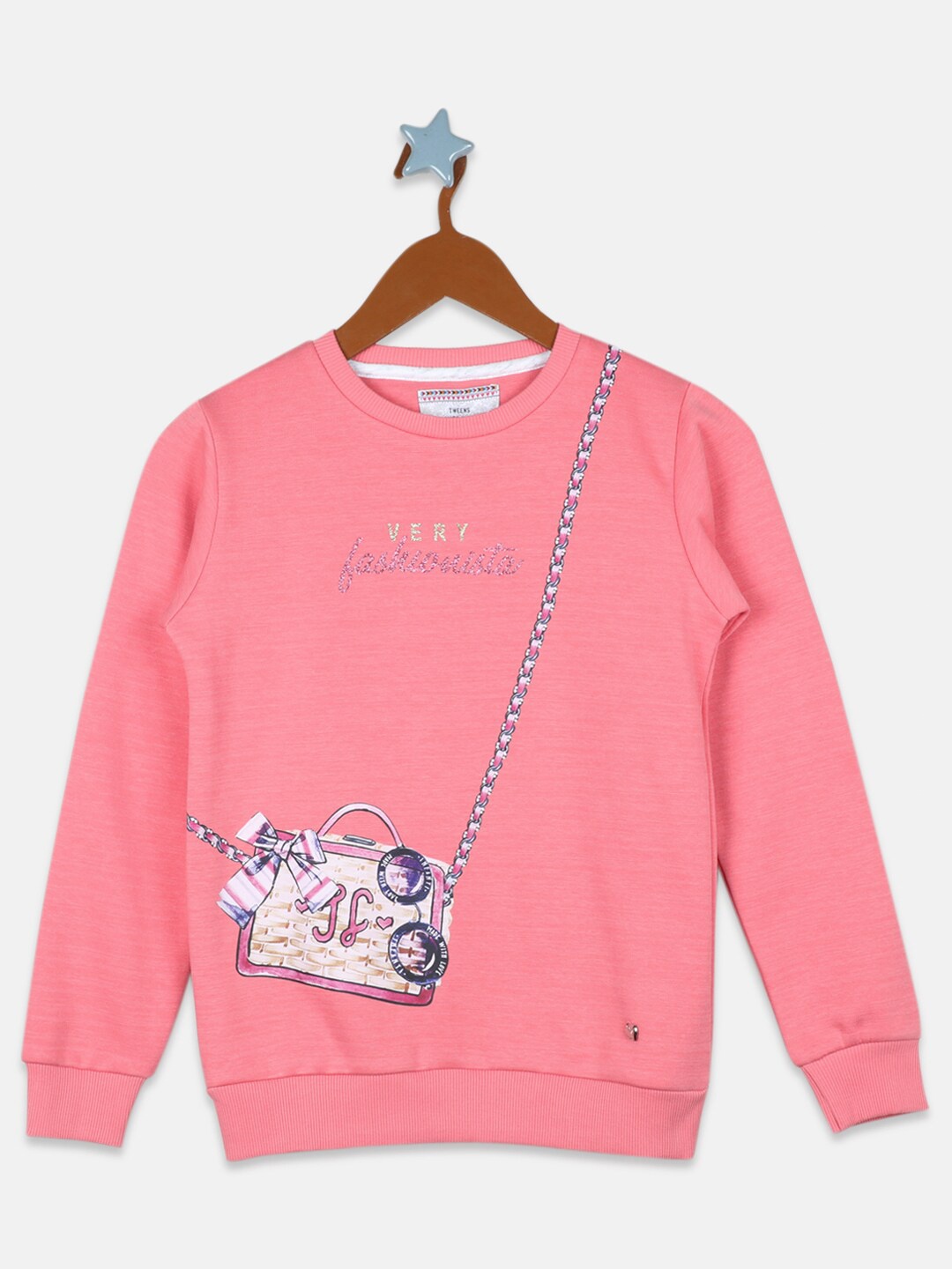 

Monte Carlo Girls Graphic Printed Pullover, Pink